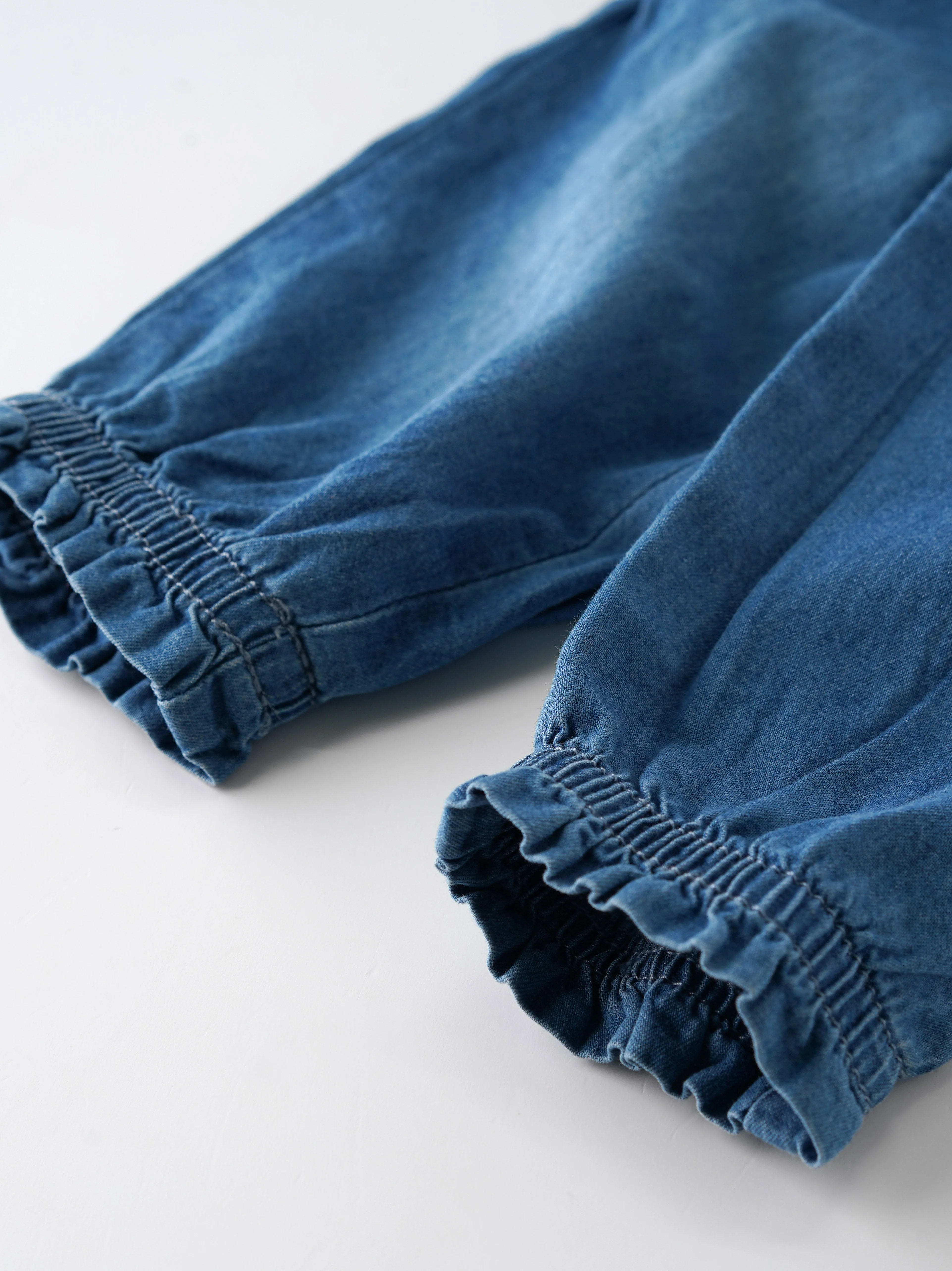 Stylish & Trendy Denim Pants With Lace Styling for Girls - Image 3