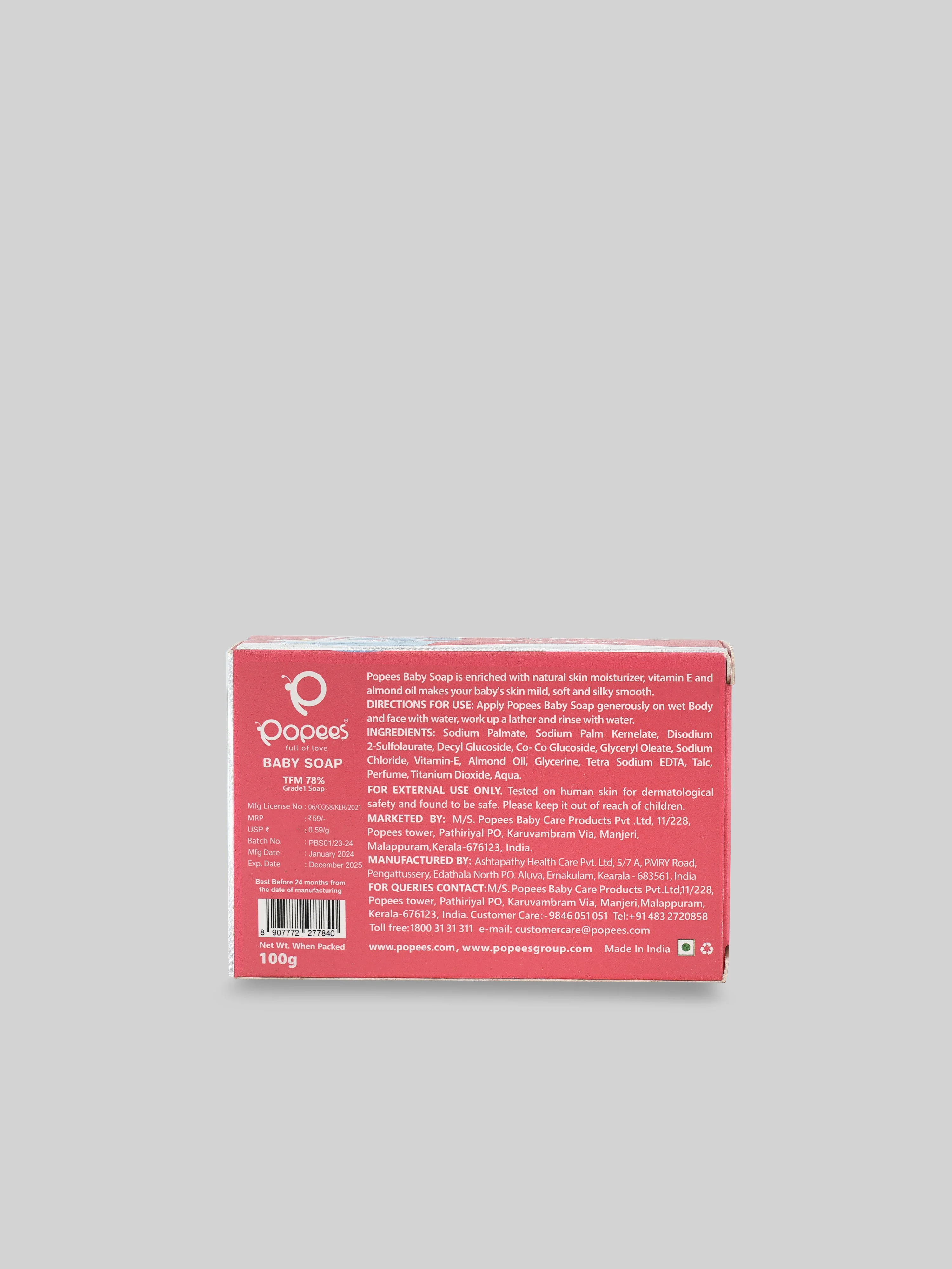 Popees Grade 1 Natural ingredient TFM 78% Baby Soap - Image 3