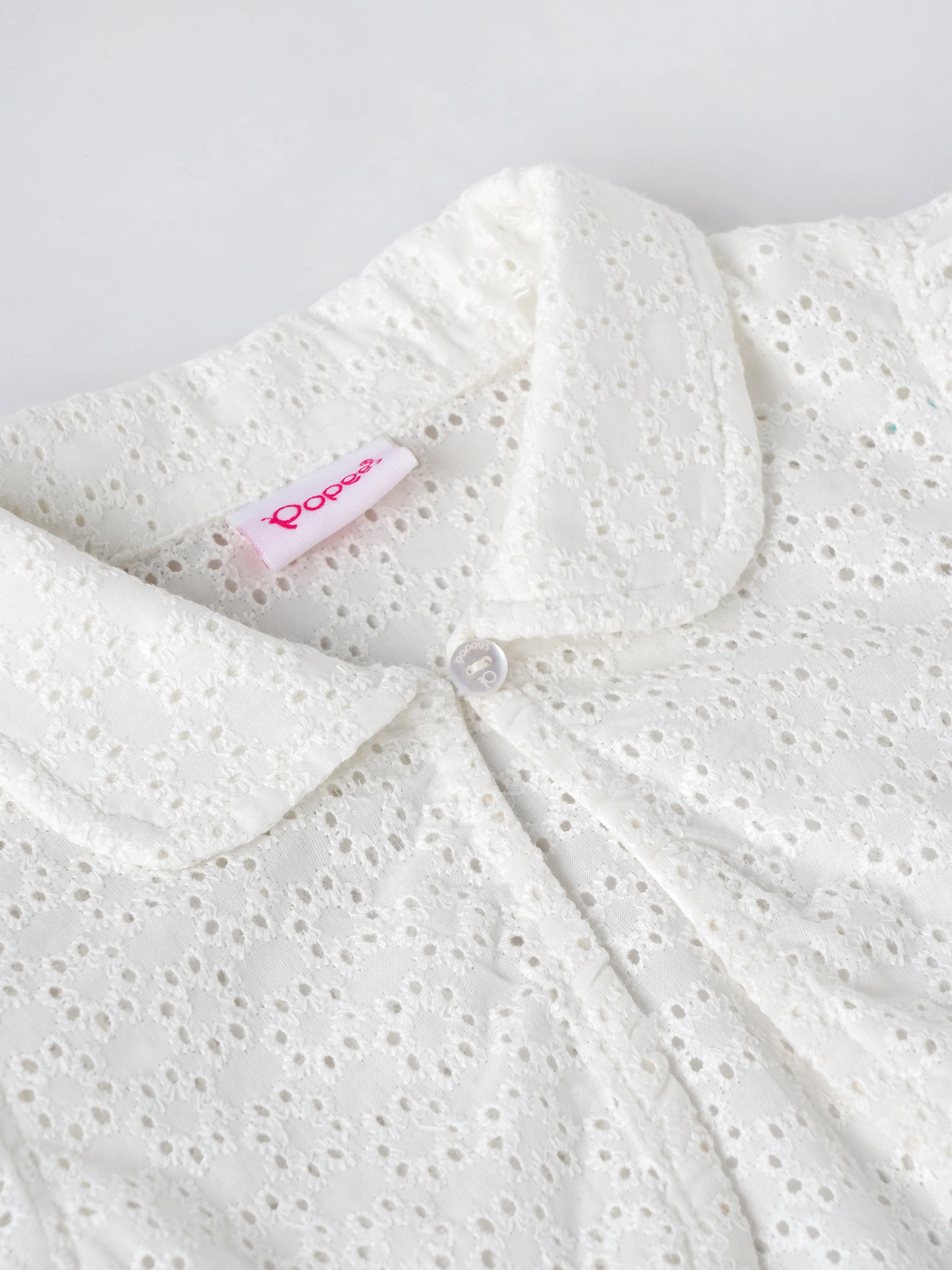 Popees Elegant White Eyelet Embroidered Jacket (3-36 Months) for Baby Girls - Image 3