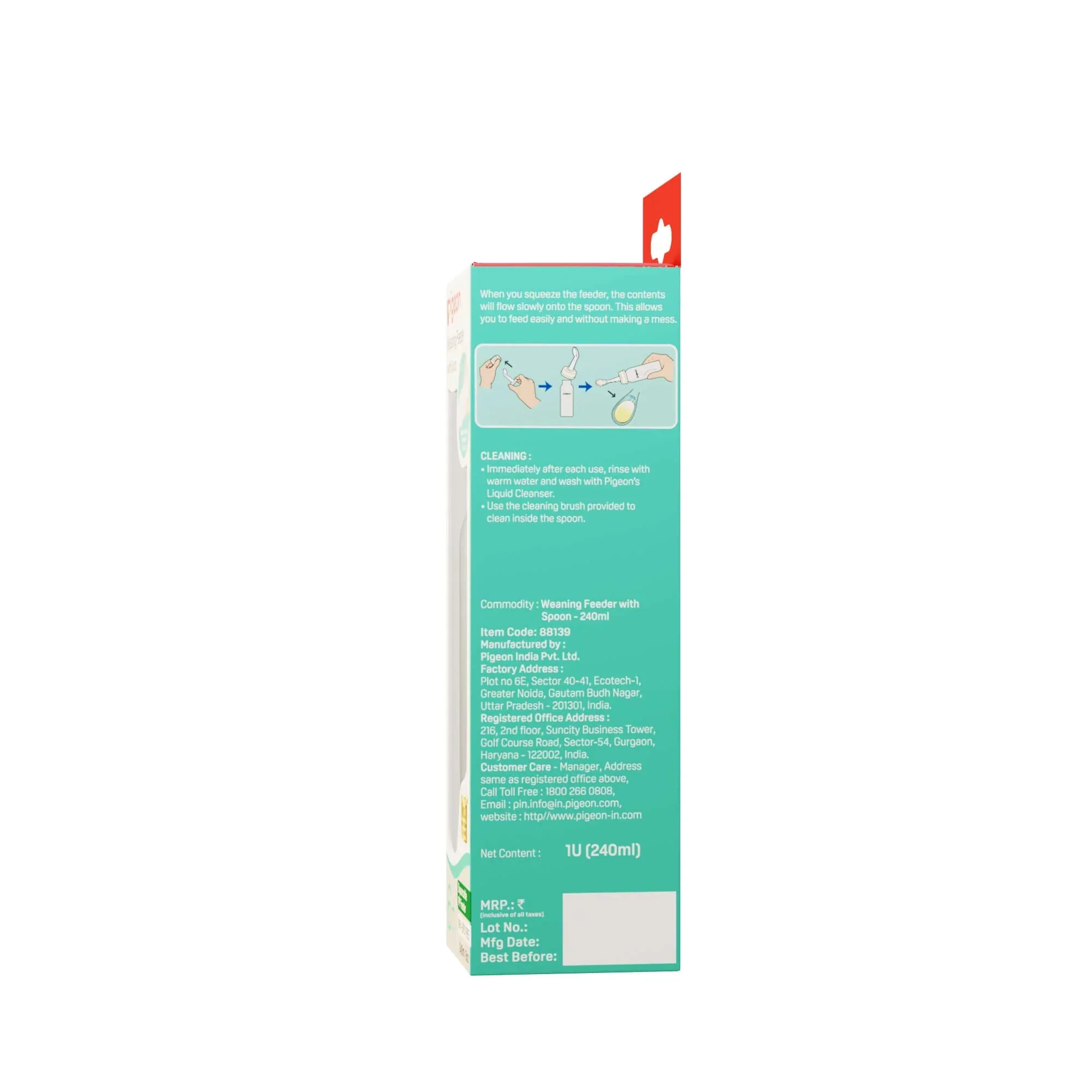 Food Feeder with Spoon 240ml(color may vary depending on availability) - Image 3