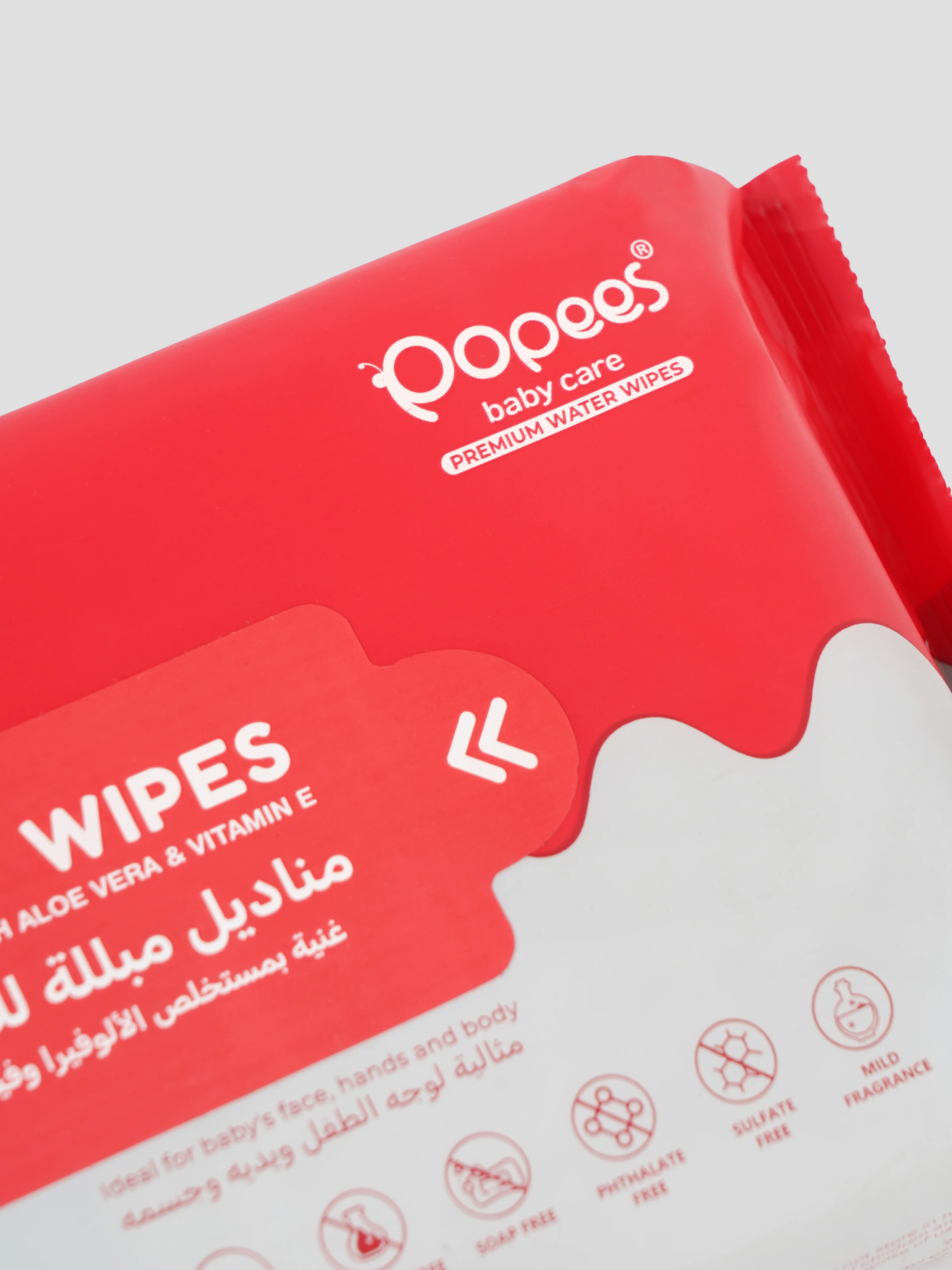 Popees Anti-bacterial Vitamin E & Aloe Vera Baby Wet Wipes - 70 PCS - Image 3