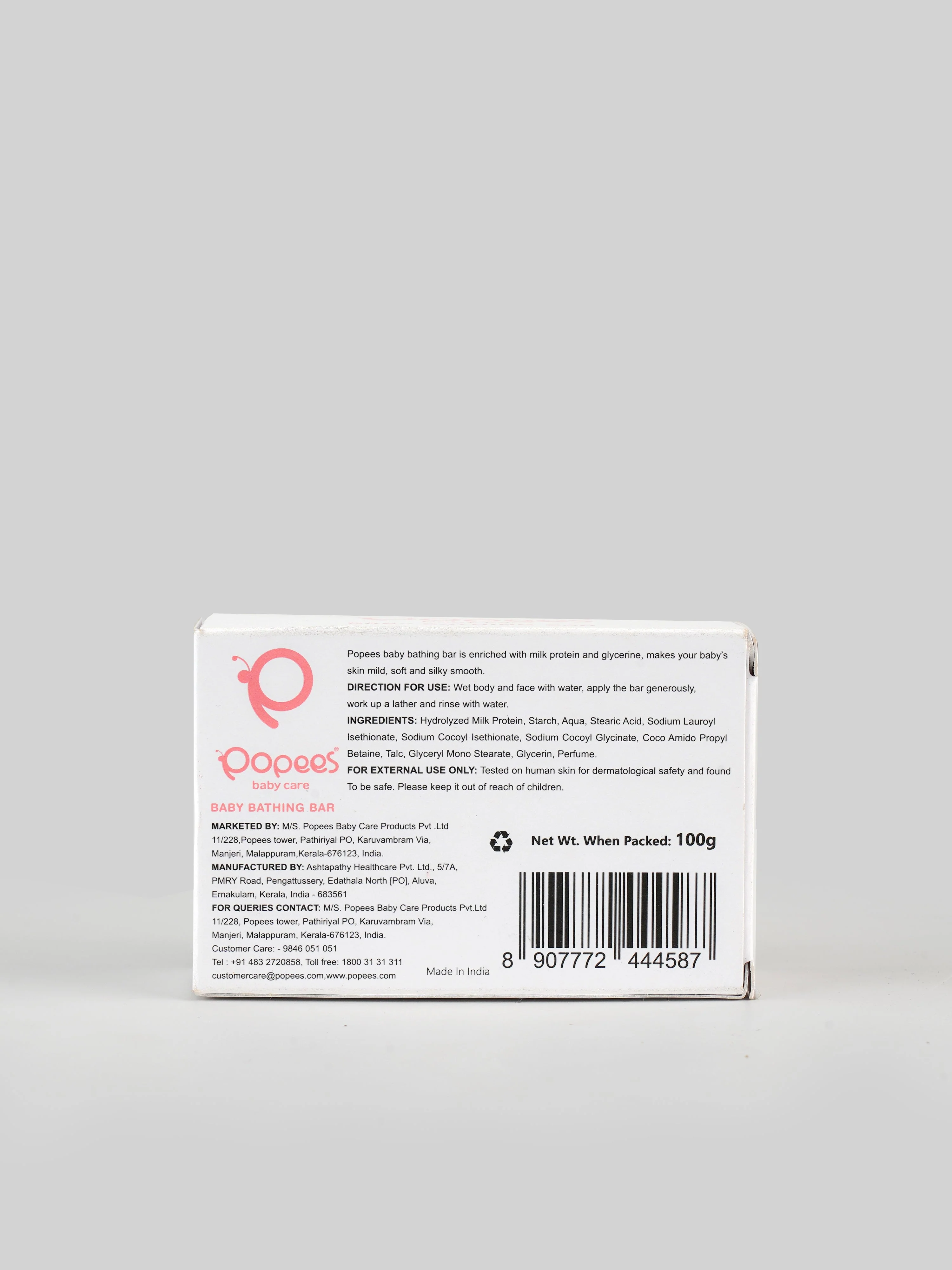 Popees Ultra-gentle Dermatologist Recommended Baby Bathing Bar with pH 5.5 - Image 3