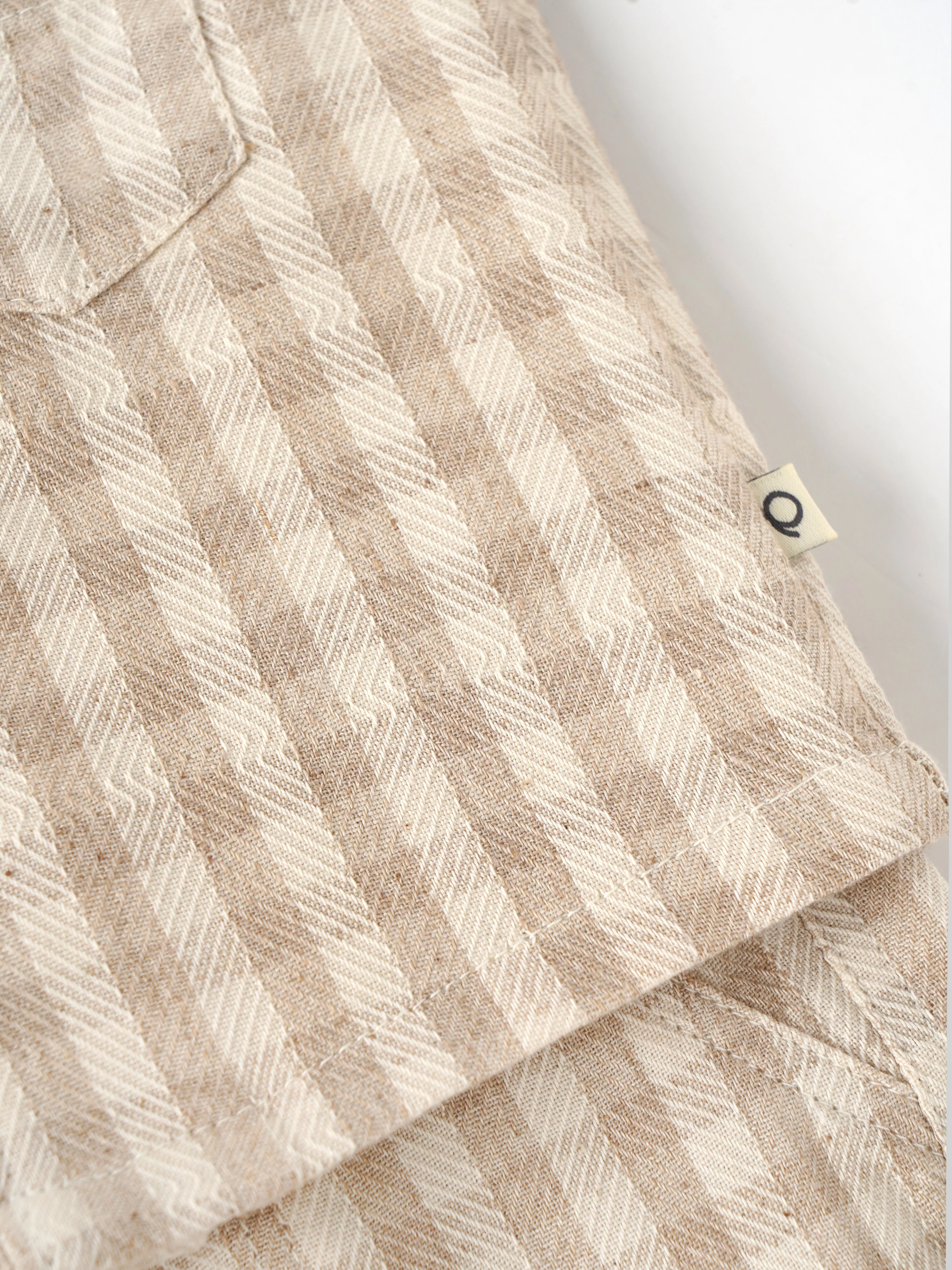 Popees Baby Boys Cotton Check Shirt & Shorts Set| Beige| Newborn To 9 Months - Image 4