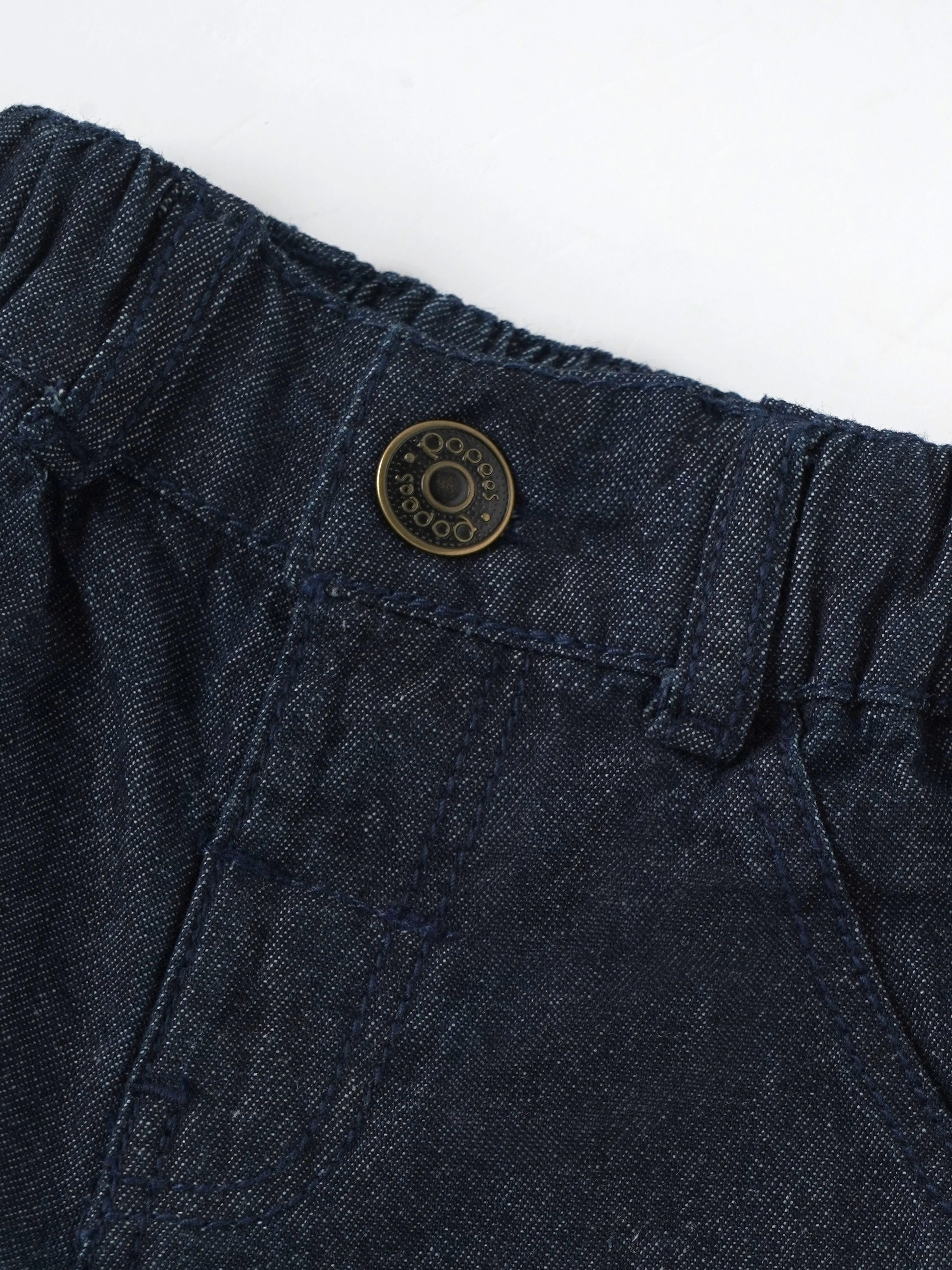 Popees Baby Boys Cotton Denim Shorts with Elastic Waistband| Newborn- 9 Months - Image 3