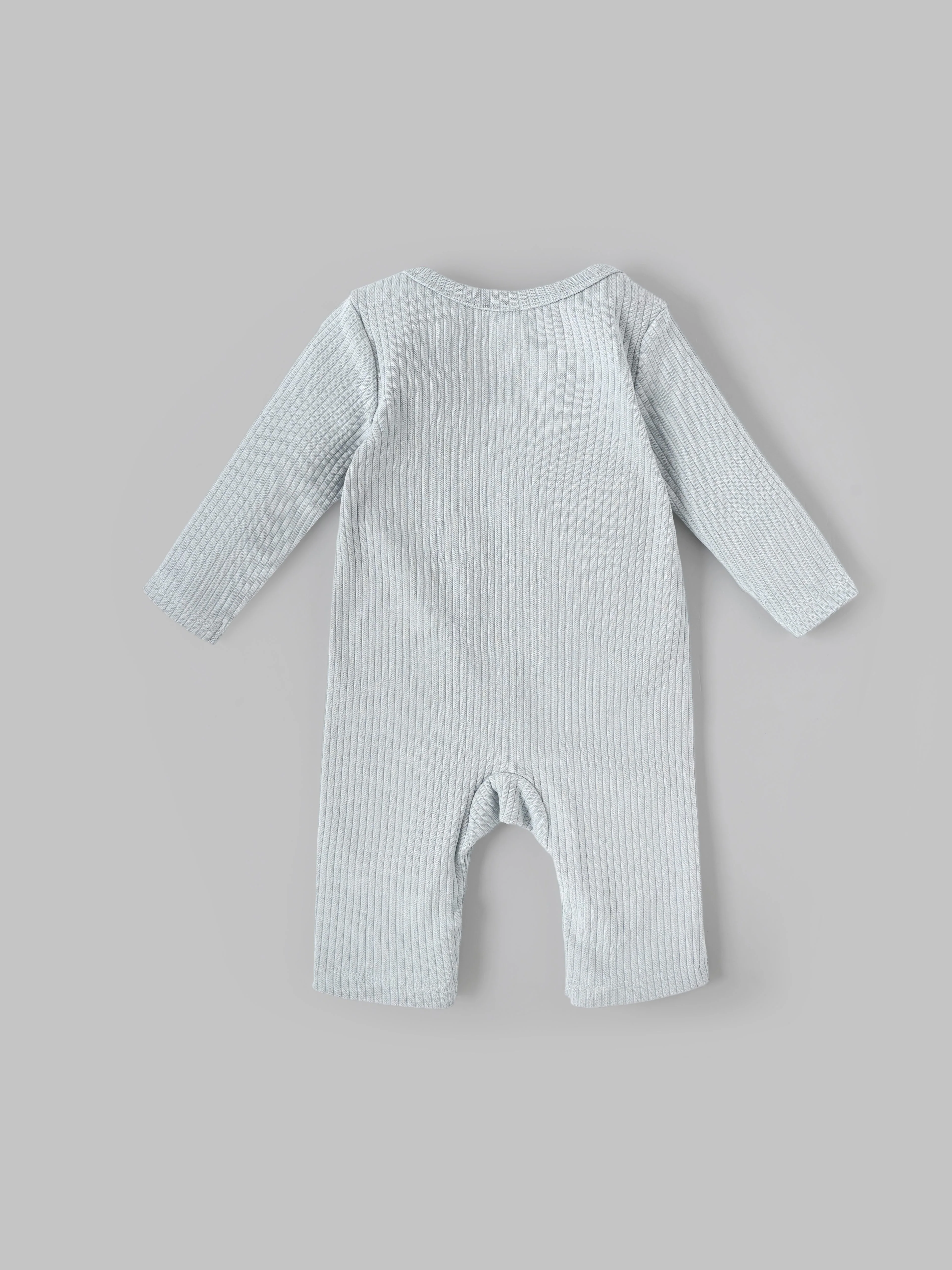 Popees Baby Boys Ribbed Cotton Full Sleeve Romper with Embroidery| Tiny Baby, Newborn-6 Months - Image 2