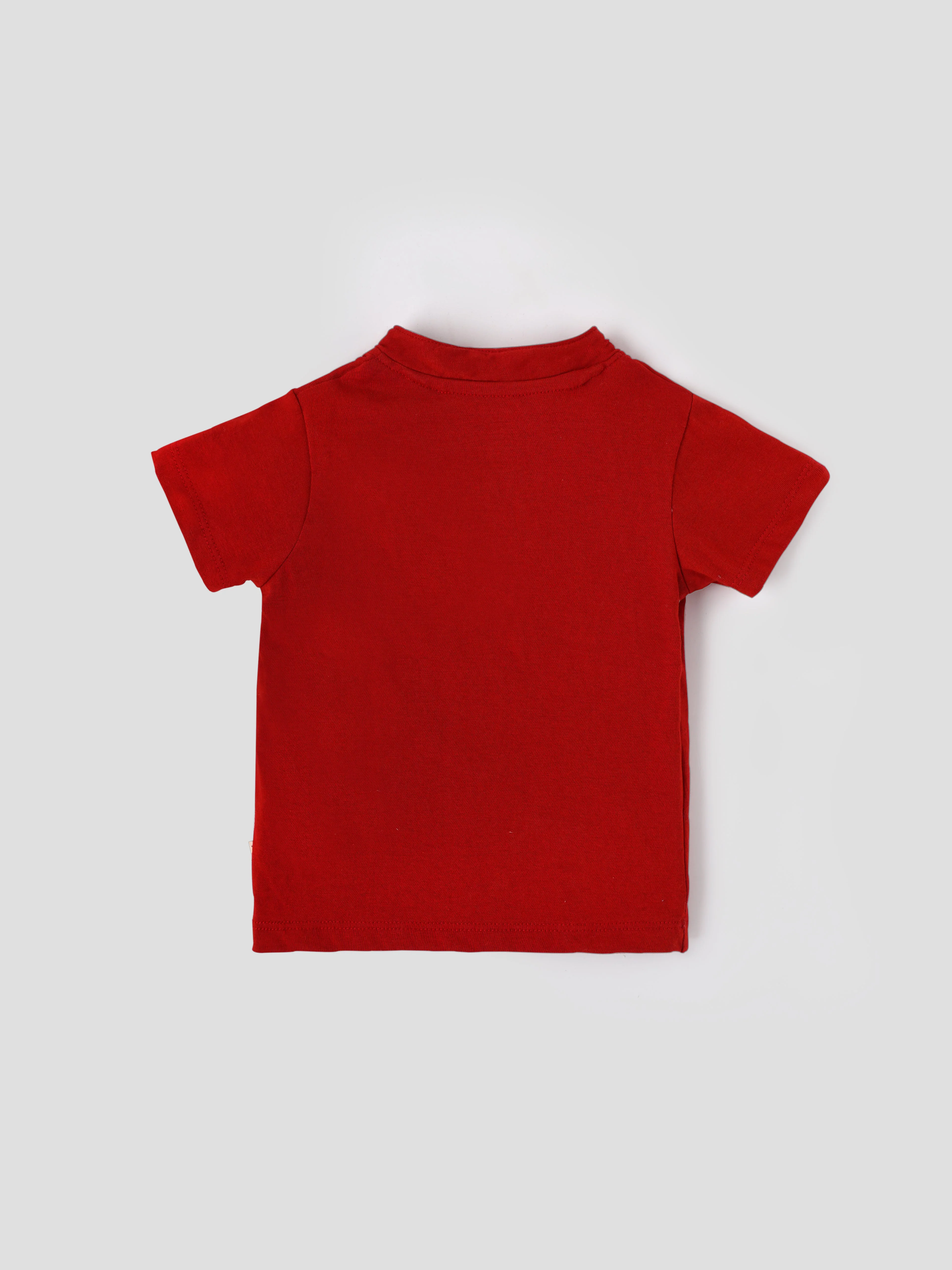 Popees Baby Boys Cotton Henley T-Shirt| Red| 3-24 Months - Image 2