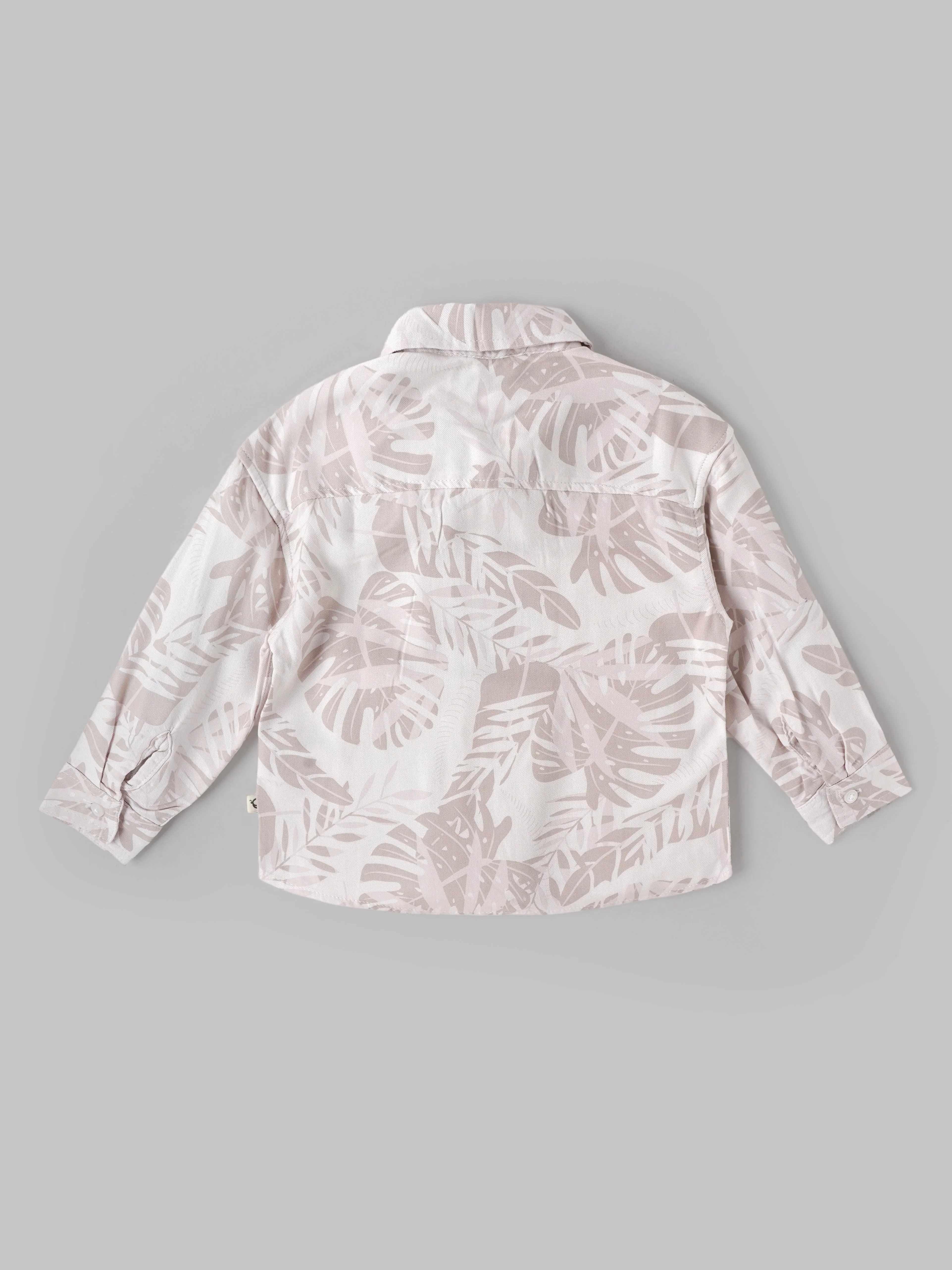 Popees Baby Boys Tropical Leaf Printed Cotton Shirt|Full Sleeve Button-Down Casual Wear with Chest Pocket |9 Months to 4 Years - Image 2