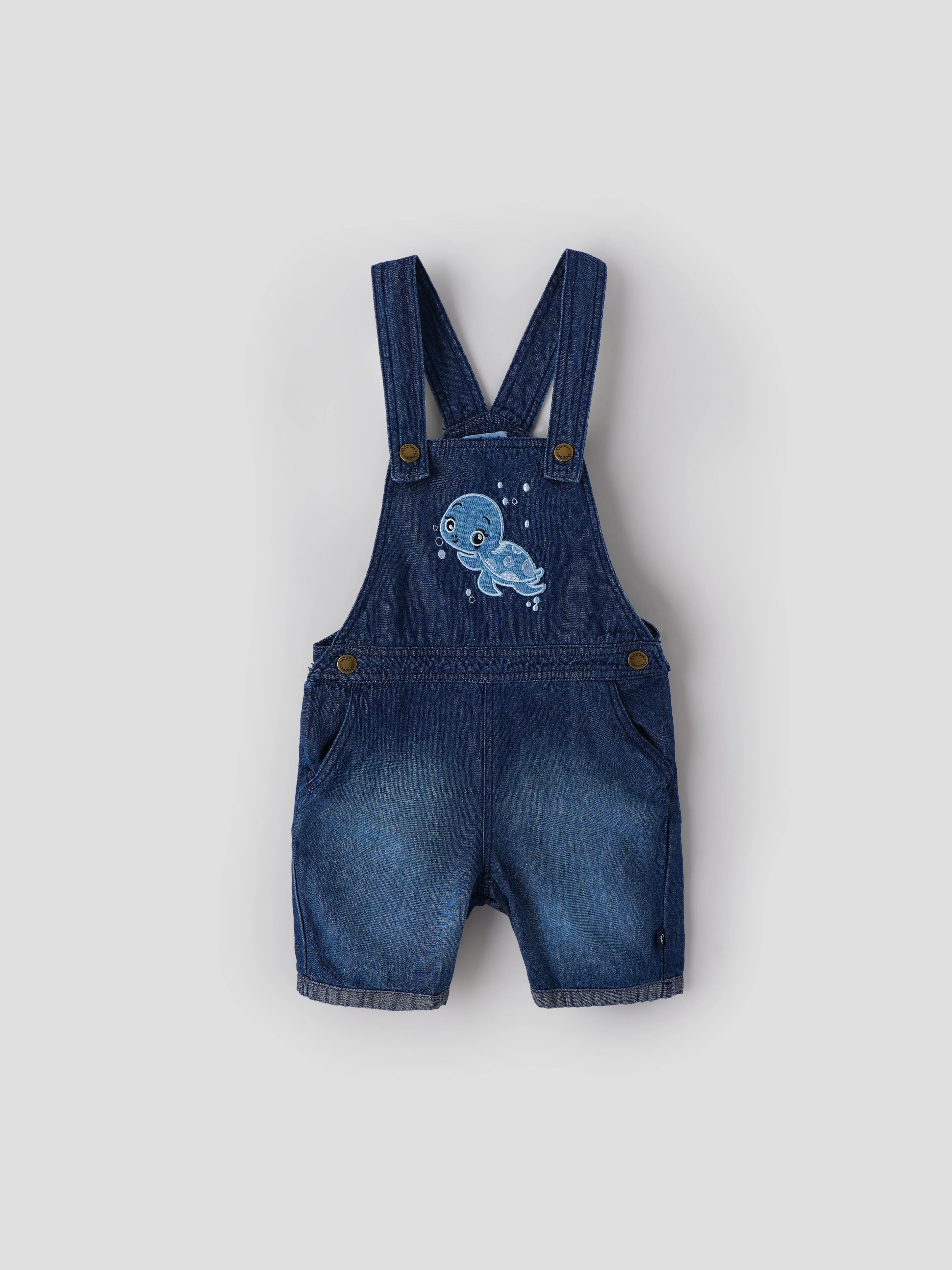 Popees Baby Boys Denim Dungaree Set with T-Shirt| Blue| 3-36 Months - Image 5