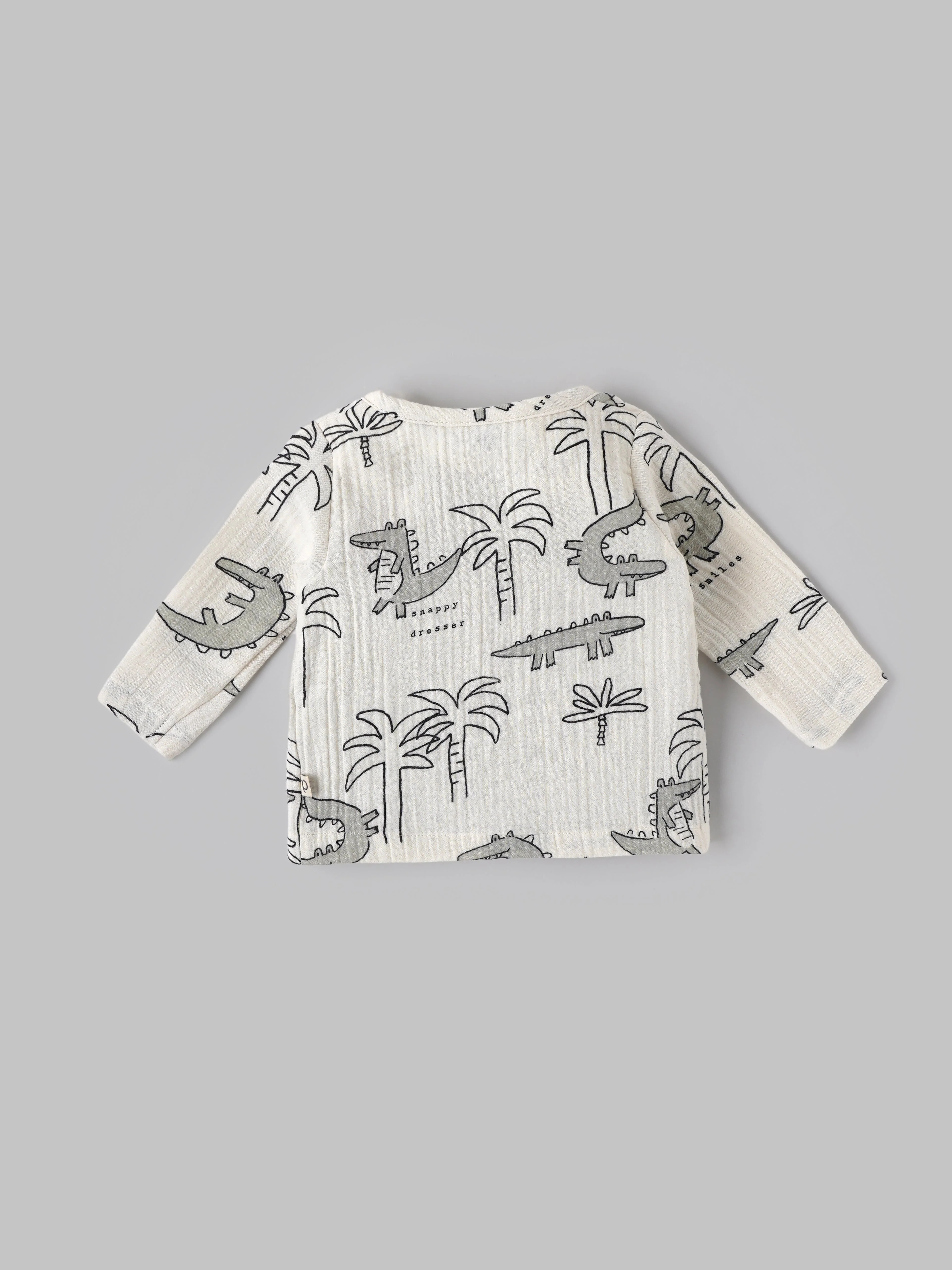 Popees Baby Boys Full Sleeve Muslin Cotton Jhabla| Off-White| 0-12 Months - Image 4