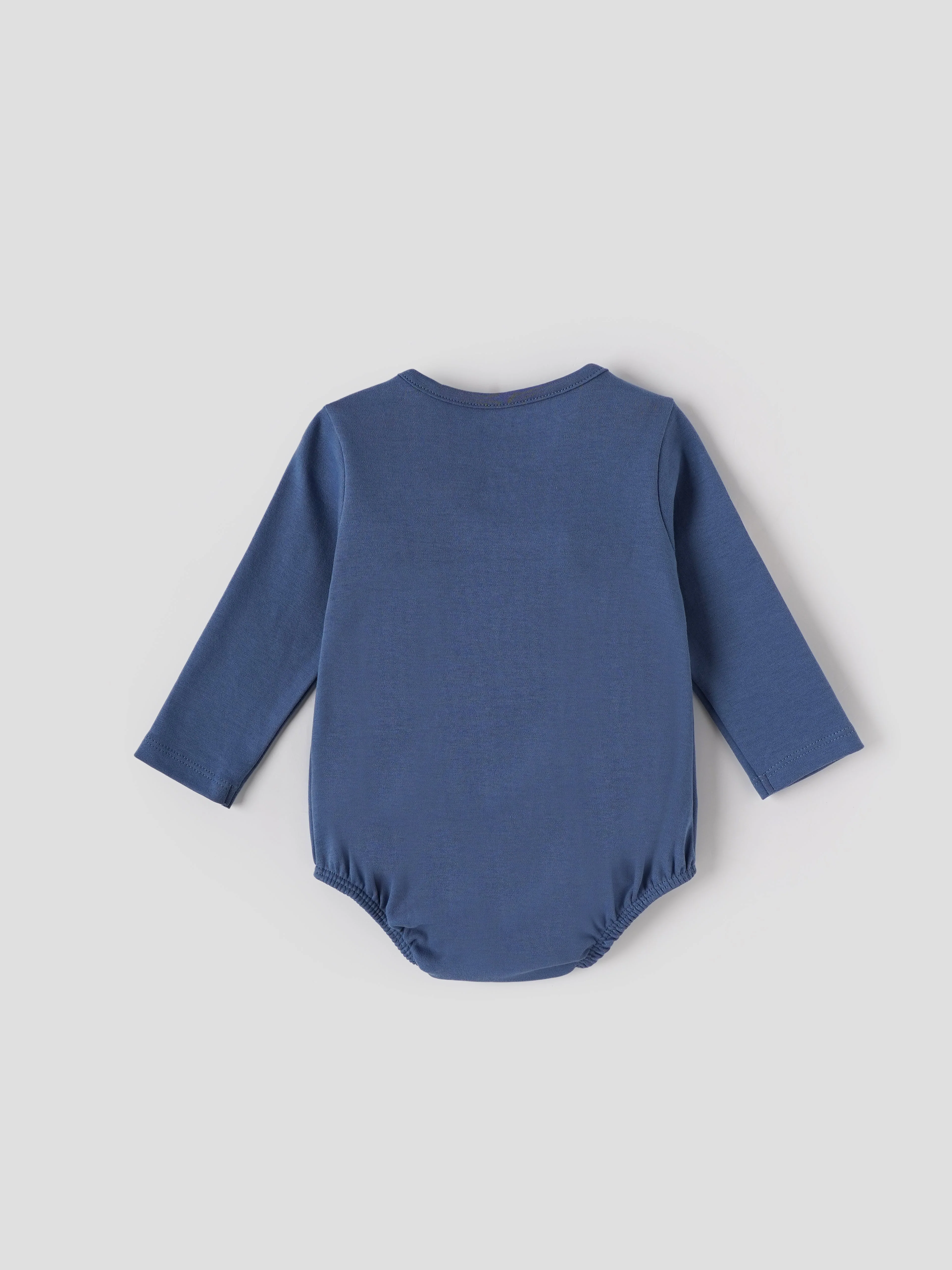 Popees Baby Boys Navy Blue Cotton Bodysuit| Newborn-9 Months - Image 4