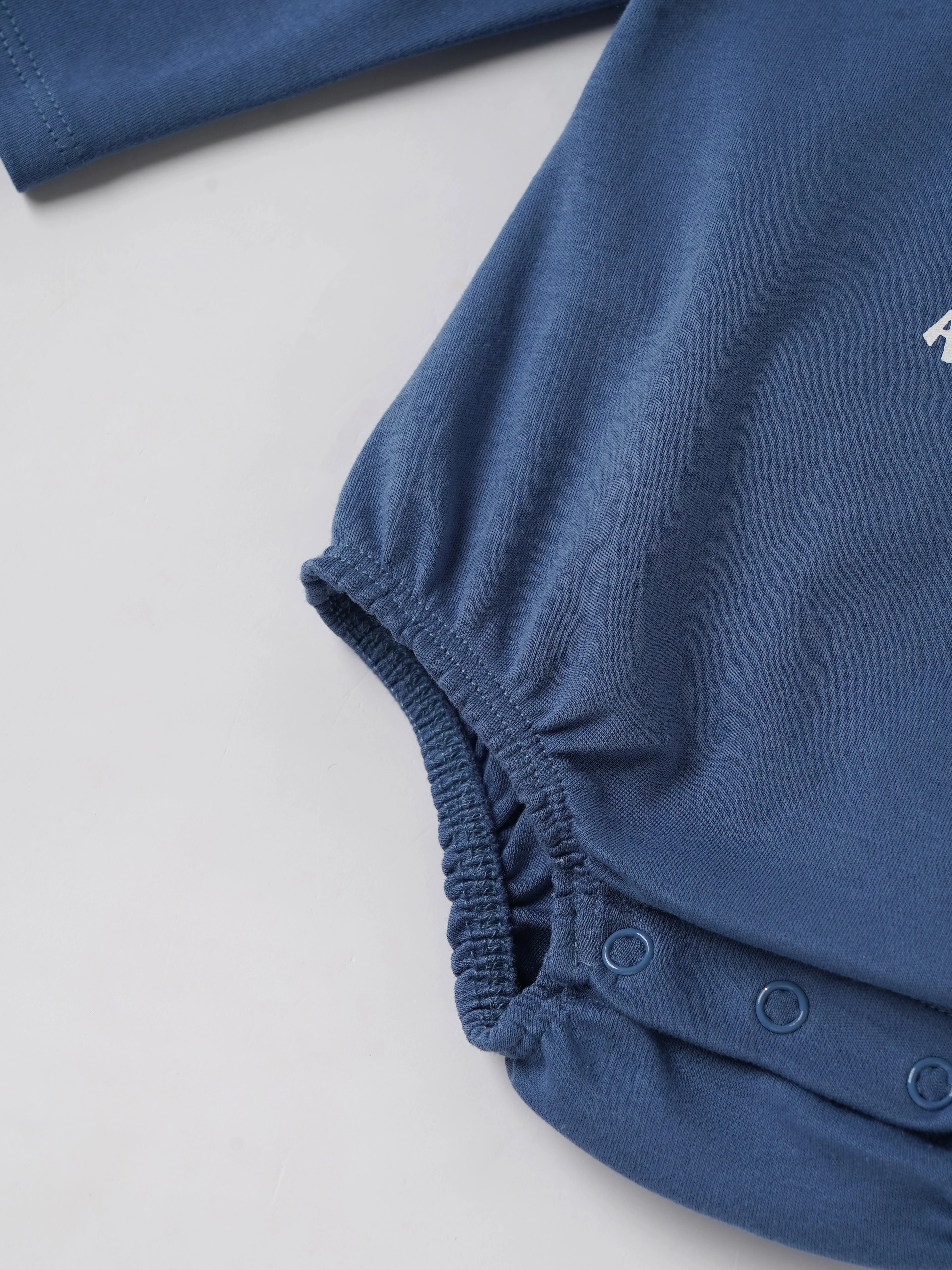 Popees Baby Boys Navy Blue Cotton Bodysuit| Newborn-9 Months - Image 5