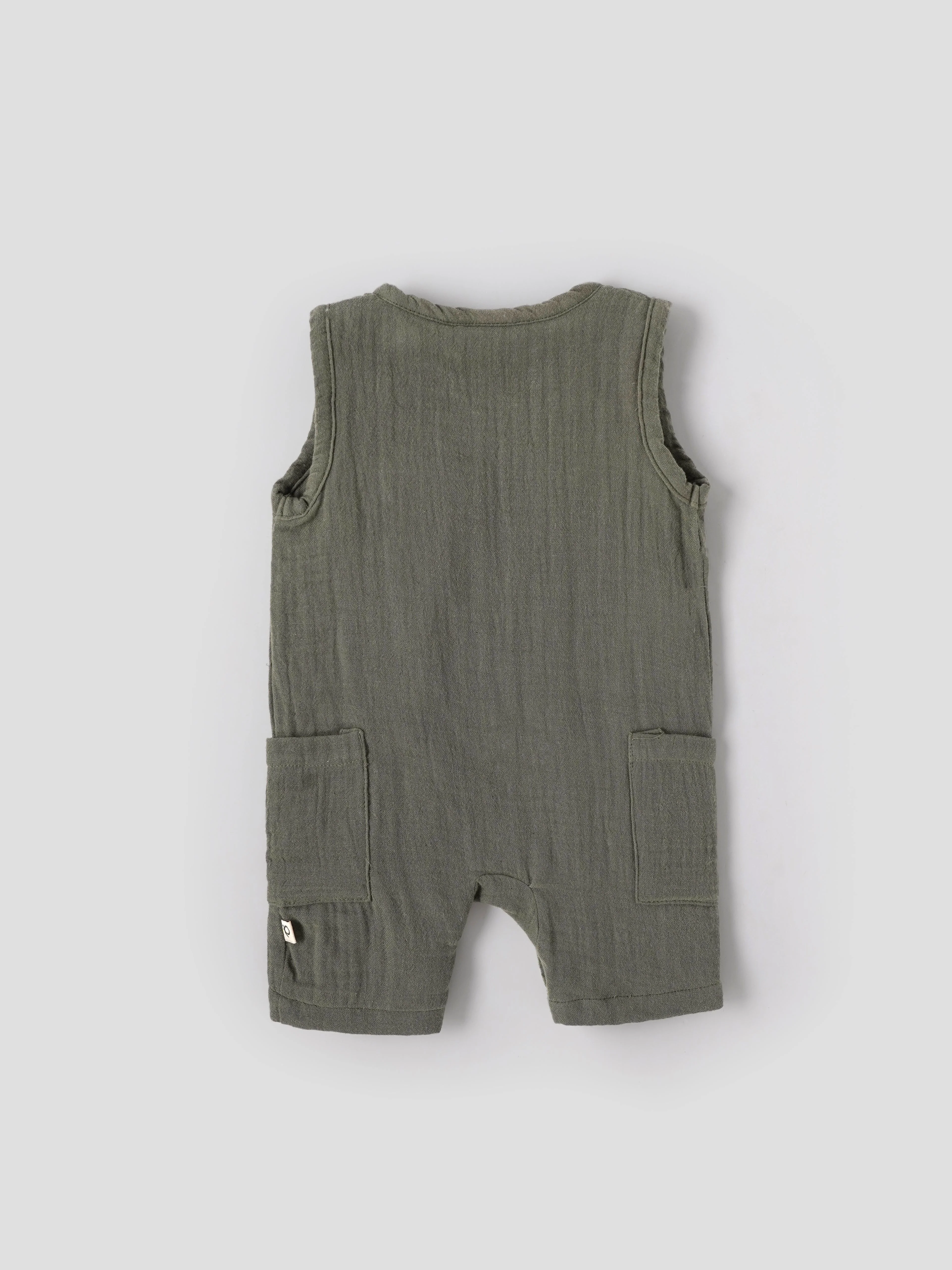 Popees Baby Boys Sleeveless Cotton Blend Romper (0–9 Months) - Image 2