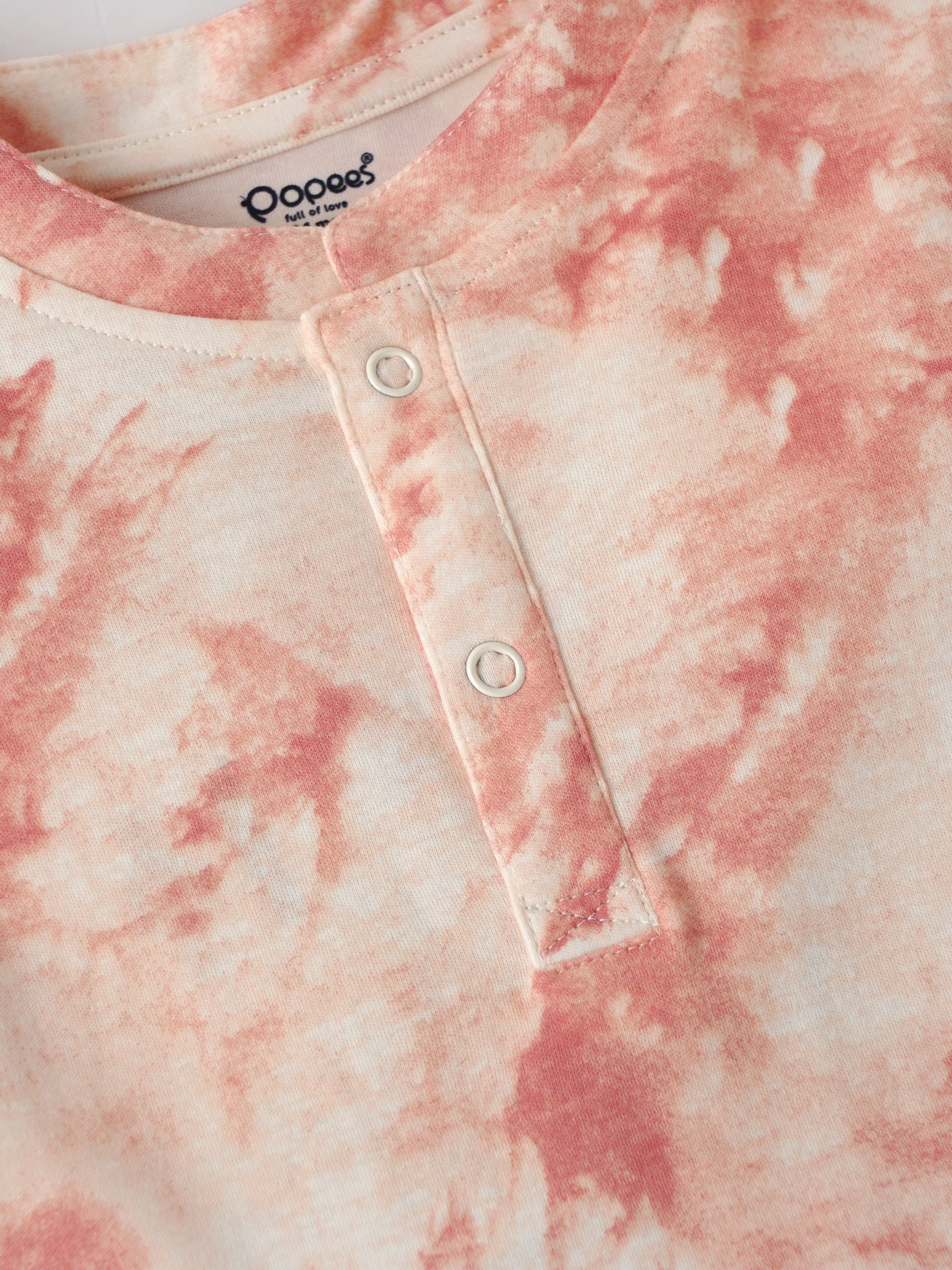 Popees Baby Boys Tie-Dye Cotton T-Shirt with Front Snap Buttons| 3β24 Months - Image 3