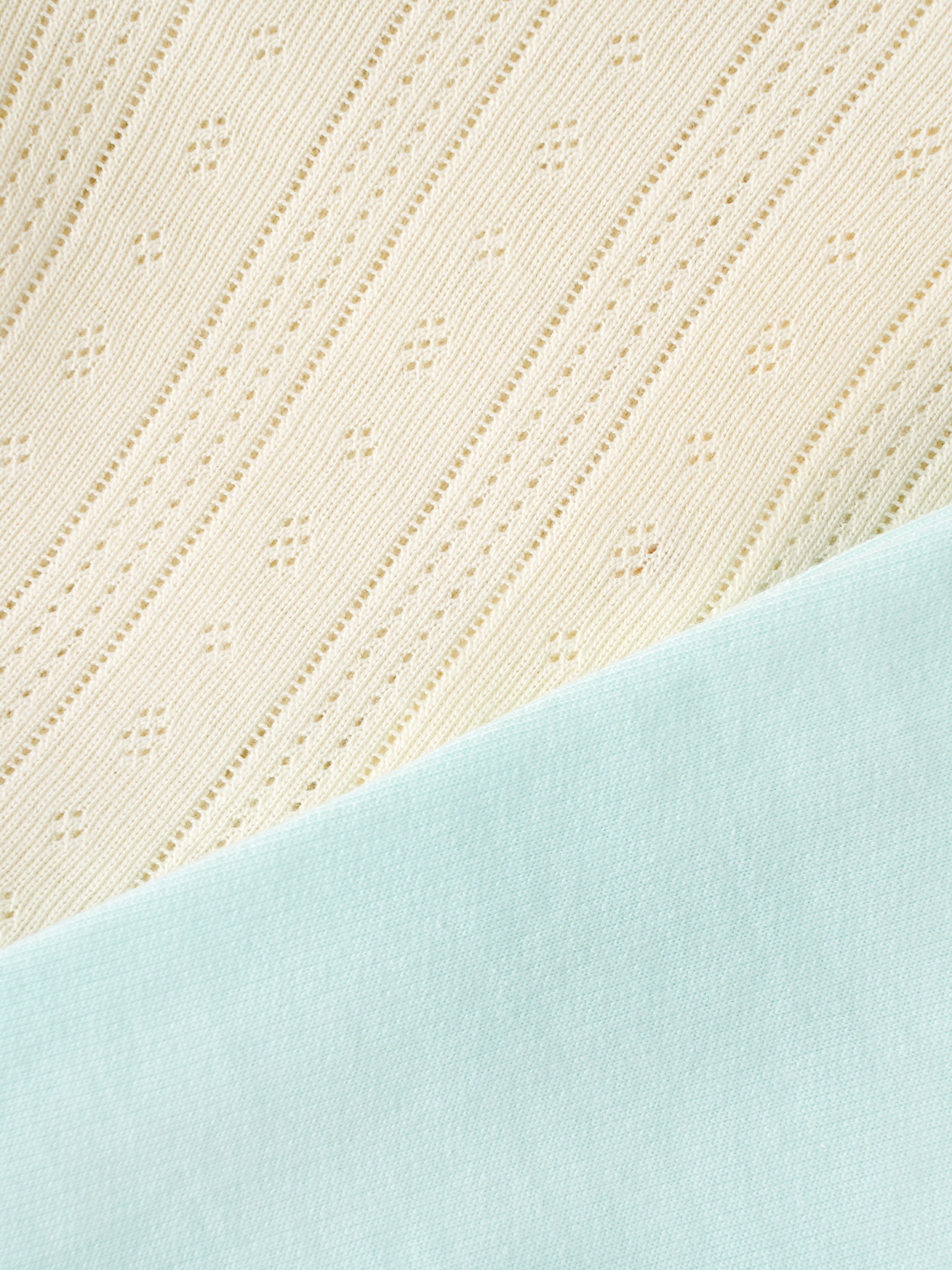 Popees Baby Girls Cotton Coordinated Set | Cream & Sky Blue | Newborn to 9 Months - Image 6