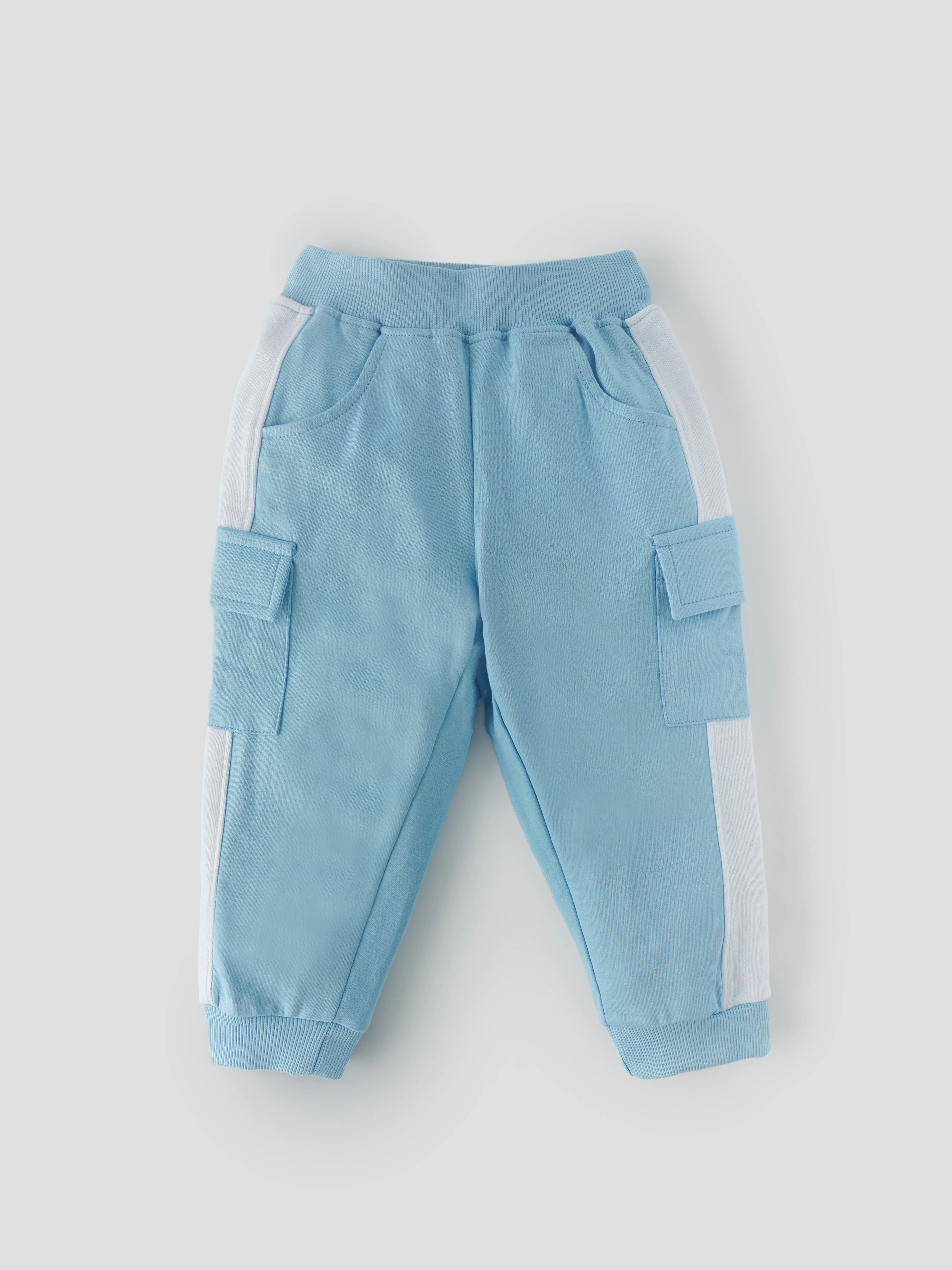 Popees Baby  Girls  Cotton Jogger Pants| Sky Blue| 1-8 Years - Image 4