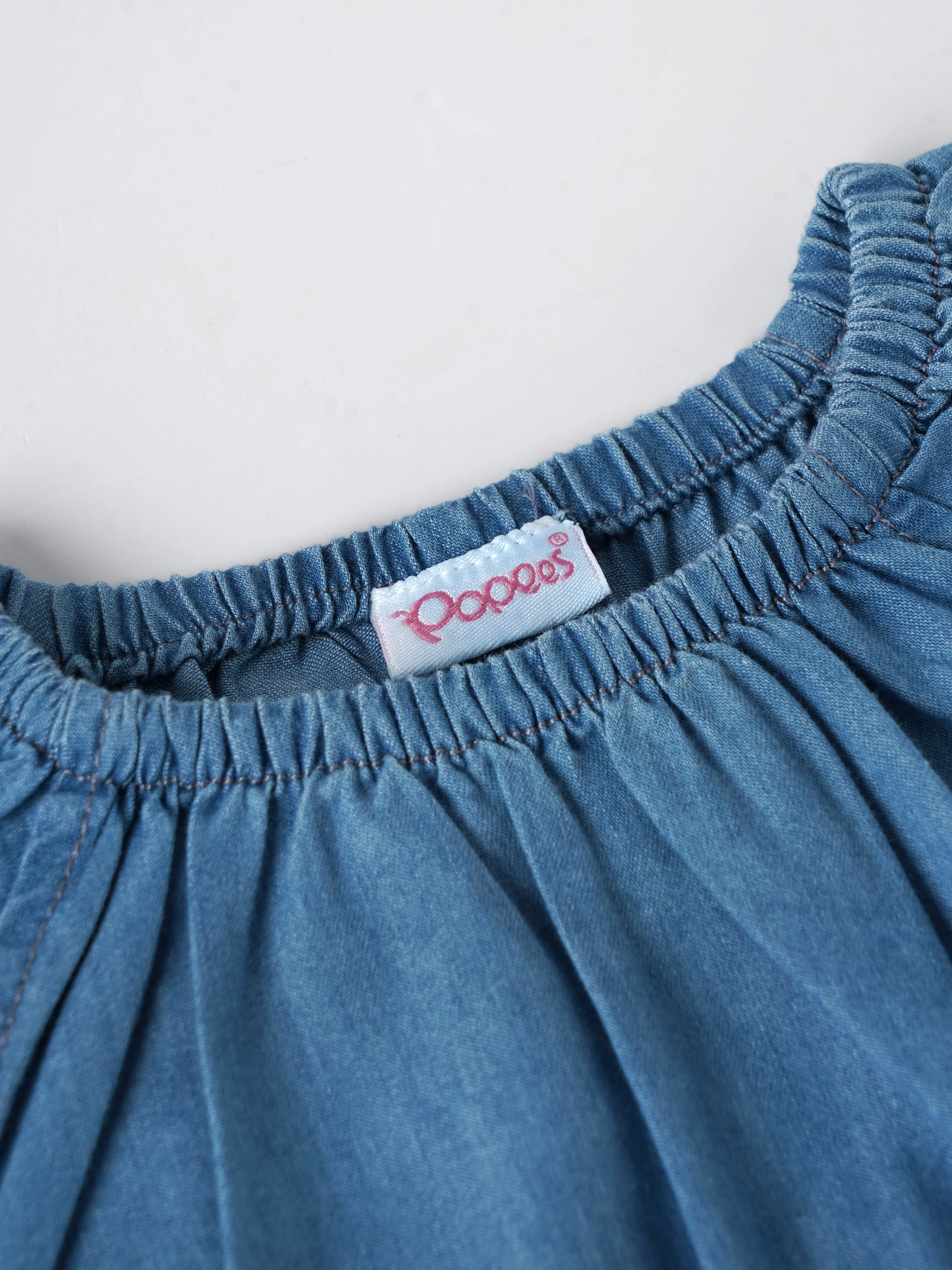 Popees Baby Girls Denim Dress | Soft Cotton Casual Wear | 3M–24M - Image 3