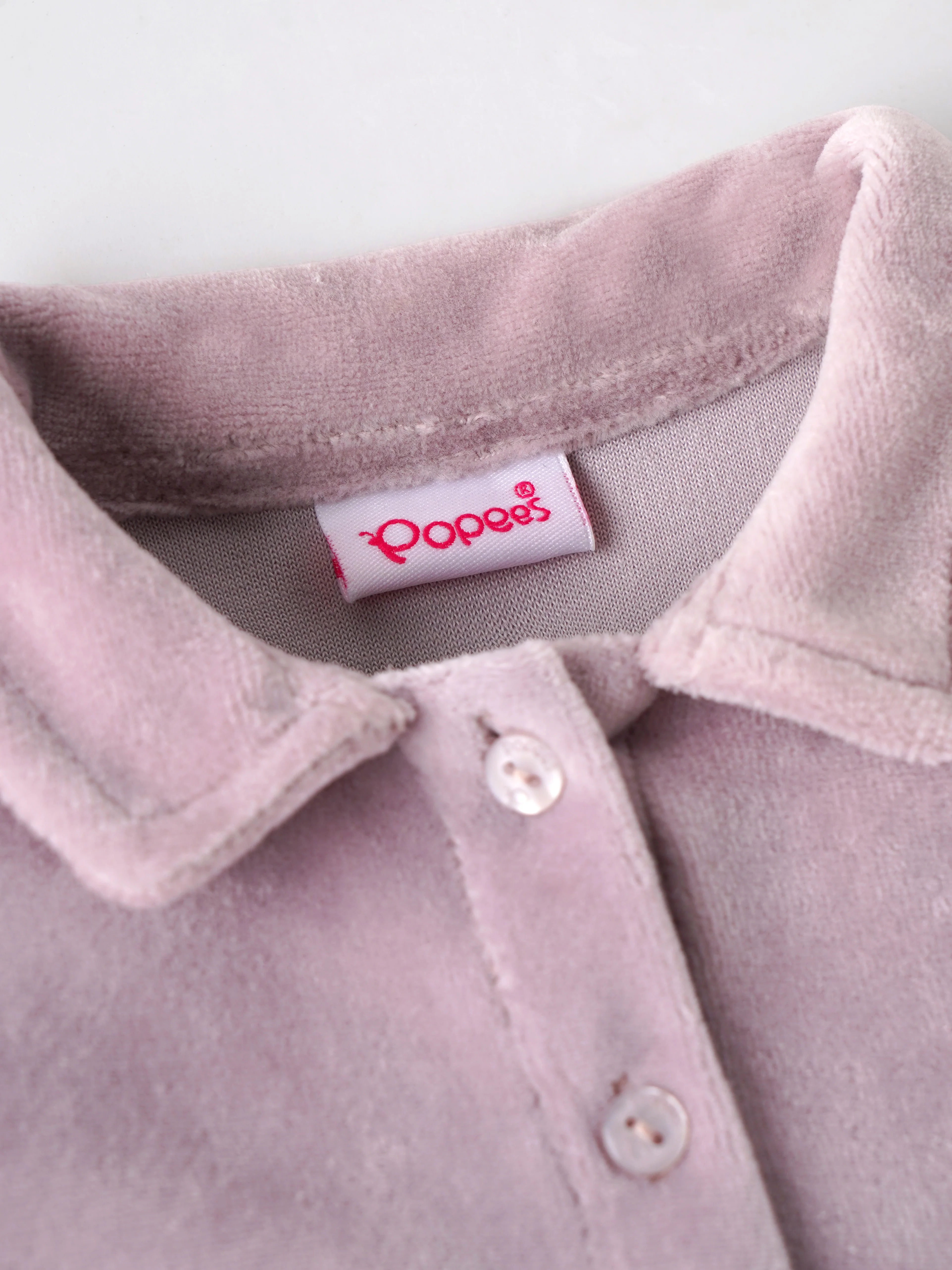 Popees Baby Girls Full Sleeve Collar Dress with Belt | 3-24 Months - Image 5