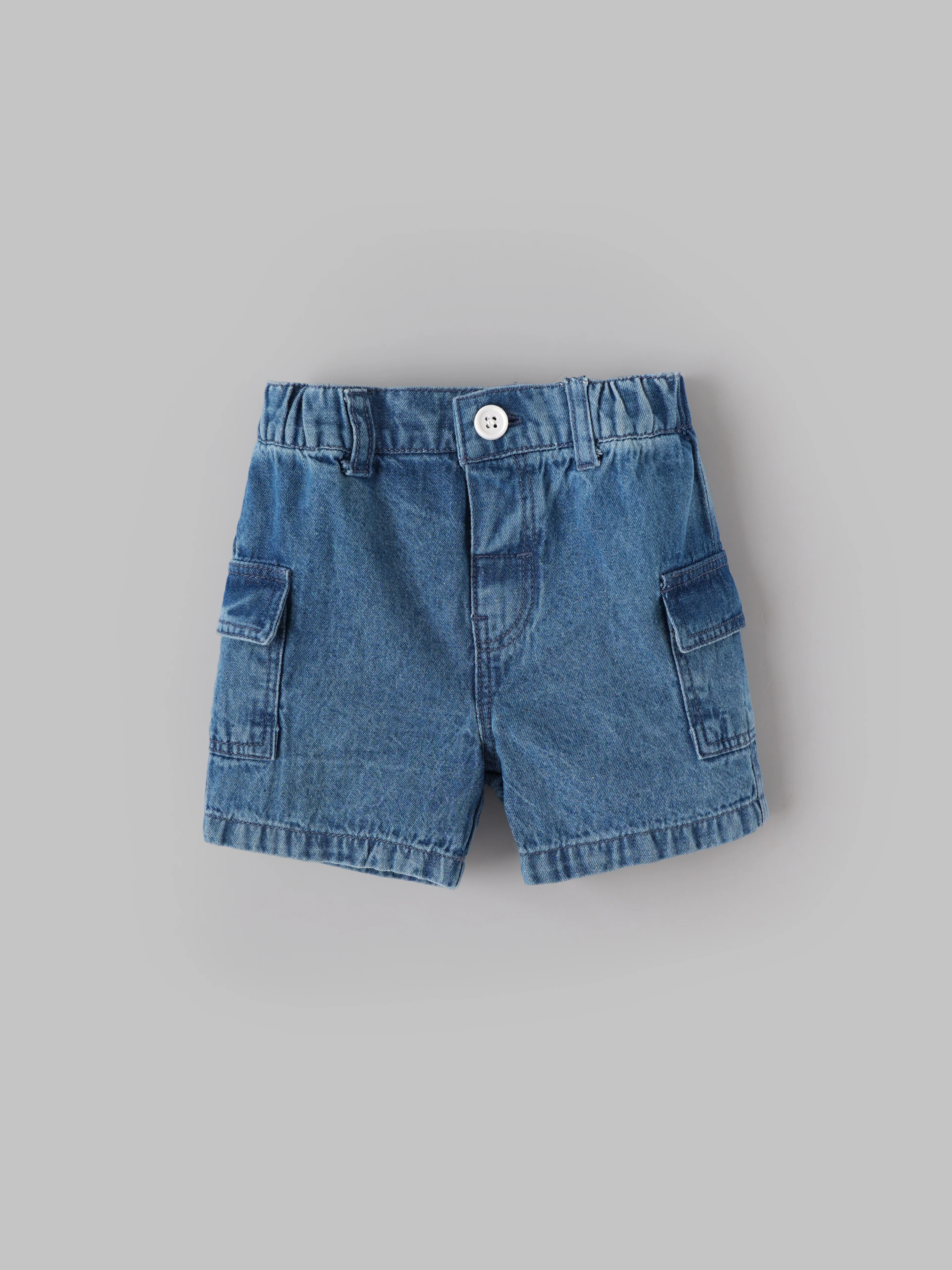 Popees Baby Boys Soft Denim Shorts| Blue | 3 Months To 24 Month