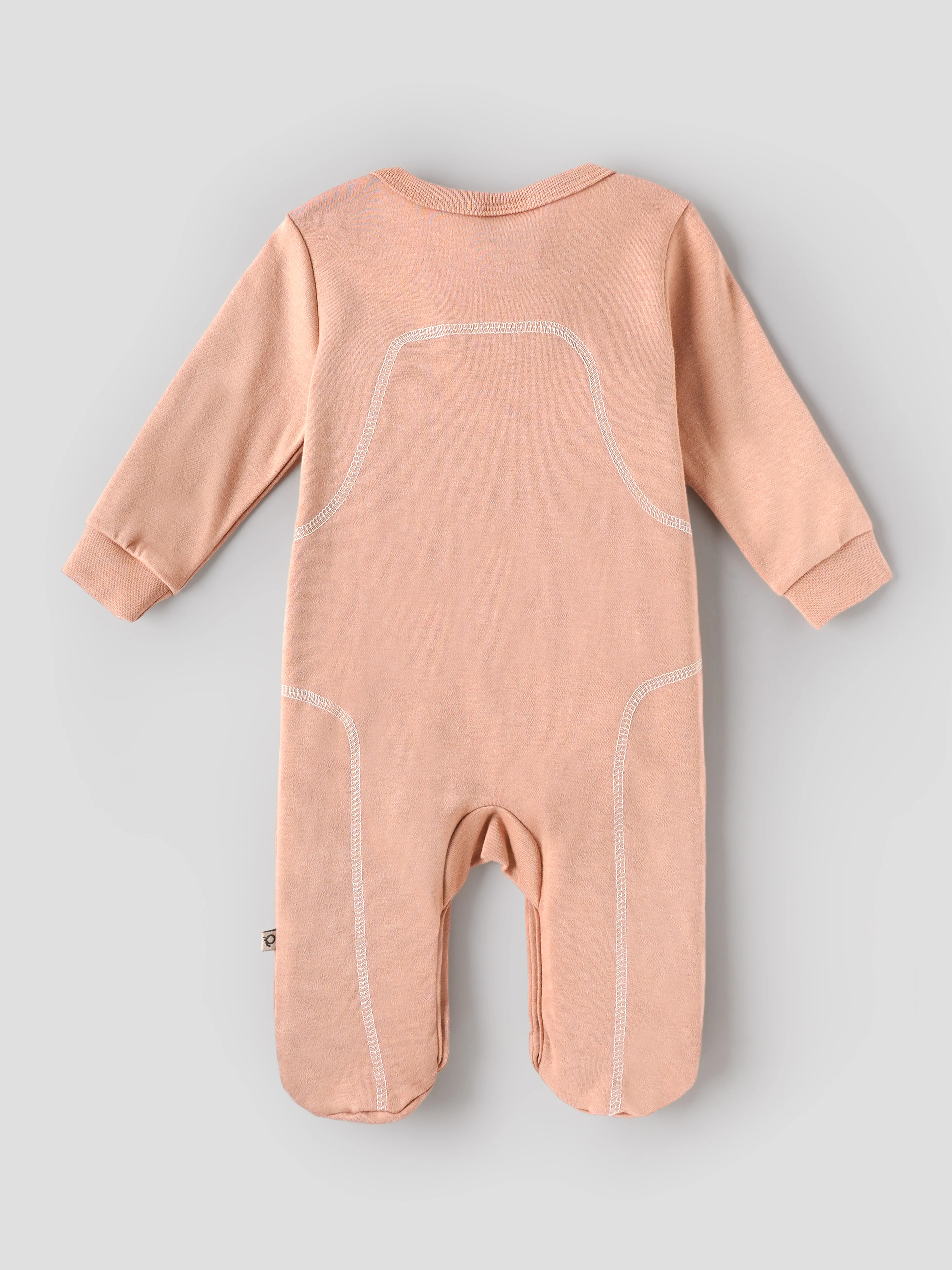 Popees Baby Organic Bamboo Cotton Full Sleeve Sleepsuit | Soft Footed Romper with Snap Closure | Newborn Baby Wear | 0–6 Months - Image 2