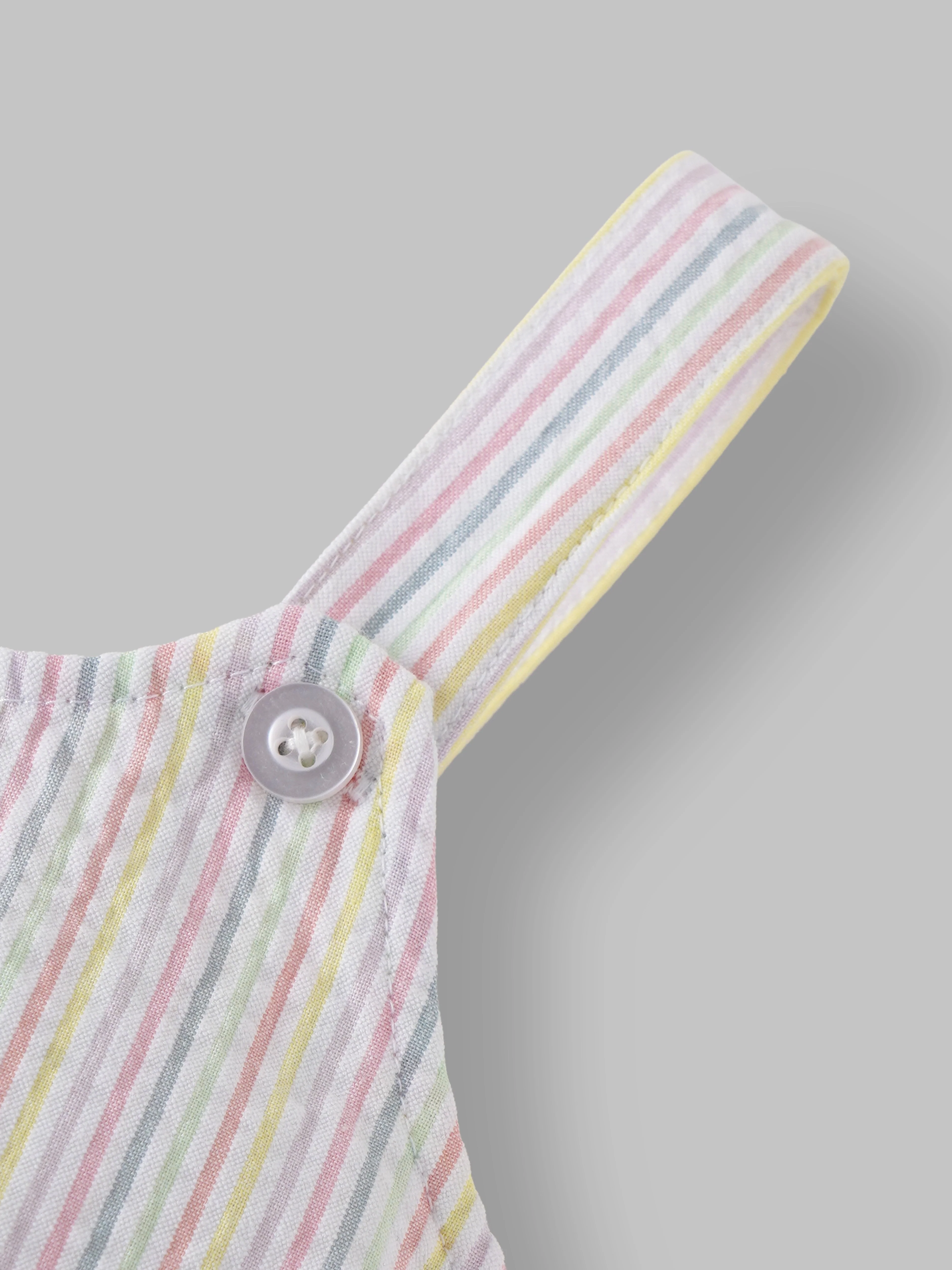 Popees Baby Unisex Striped Dungaree Romper with T-Shirt| Multicolor| Newborn to 12 Months - Image 4