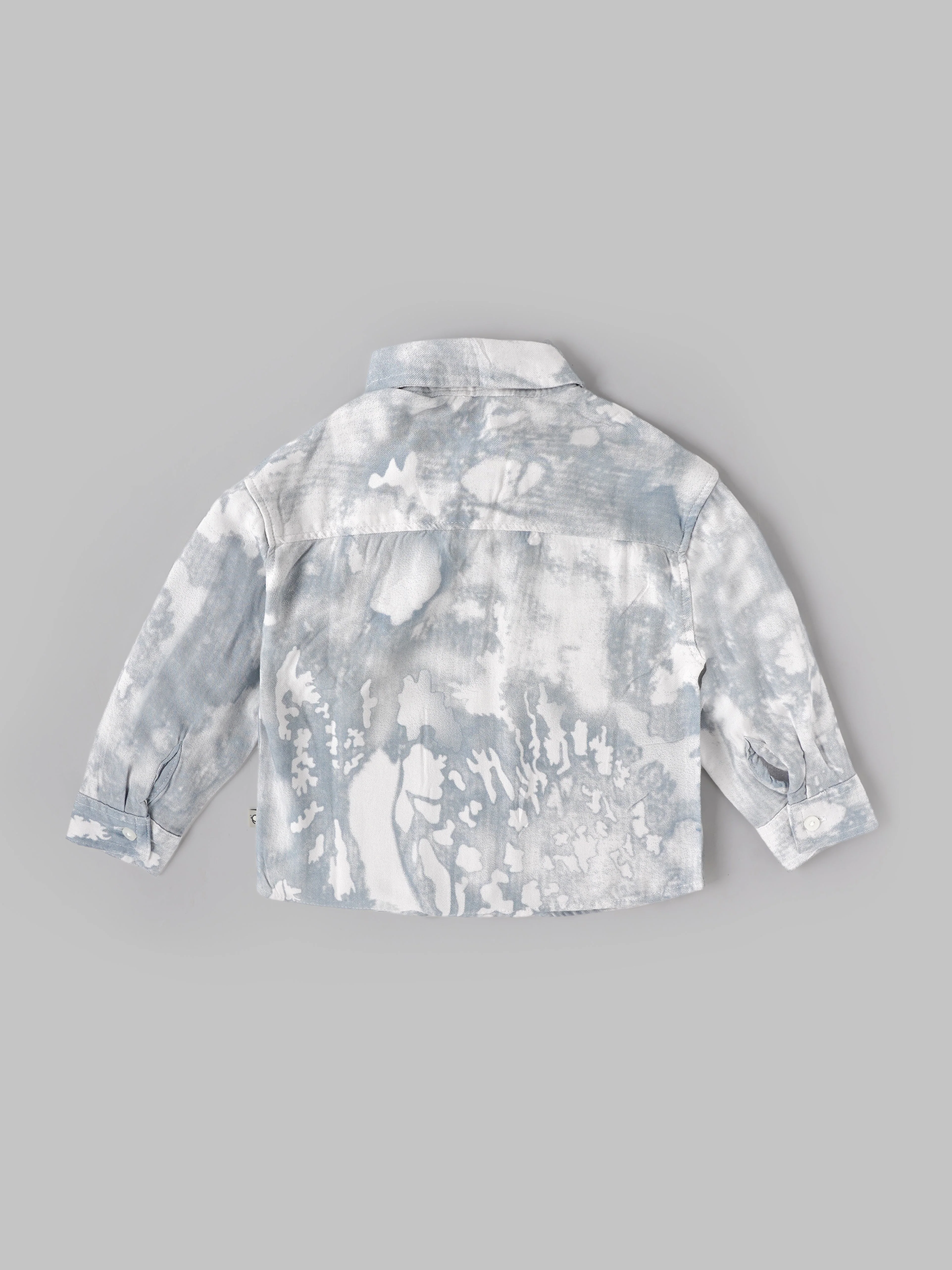 Popees Boys Full Sleeve Printed Shirt| Light Grey Abstract Design | Regular Fit | 9 Months to 4 Years - Image 2