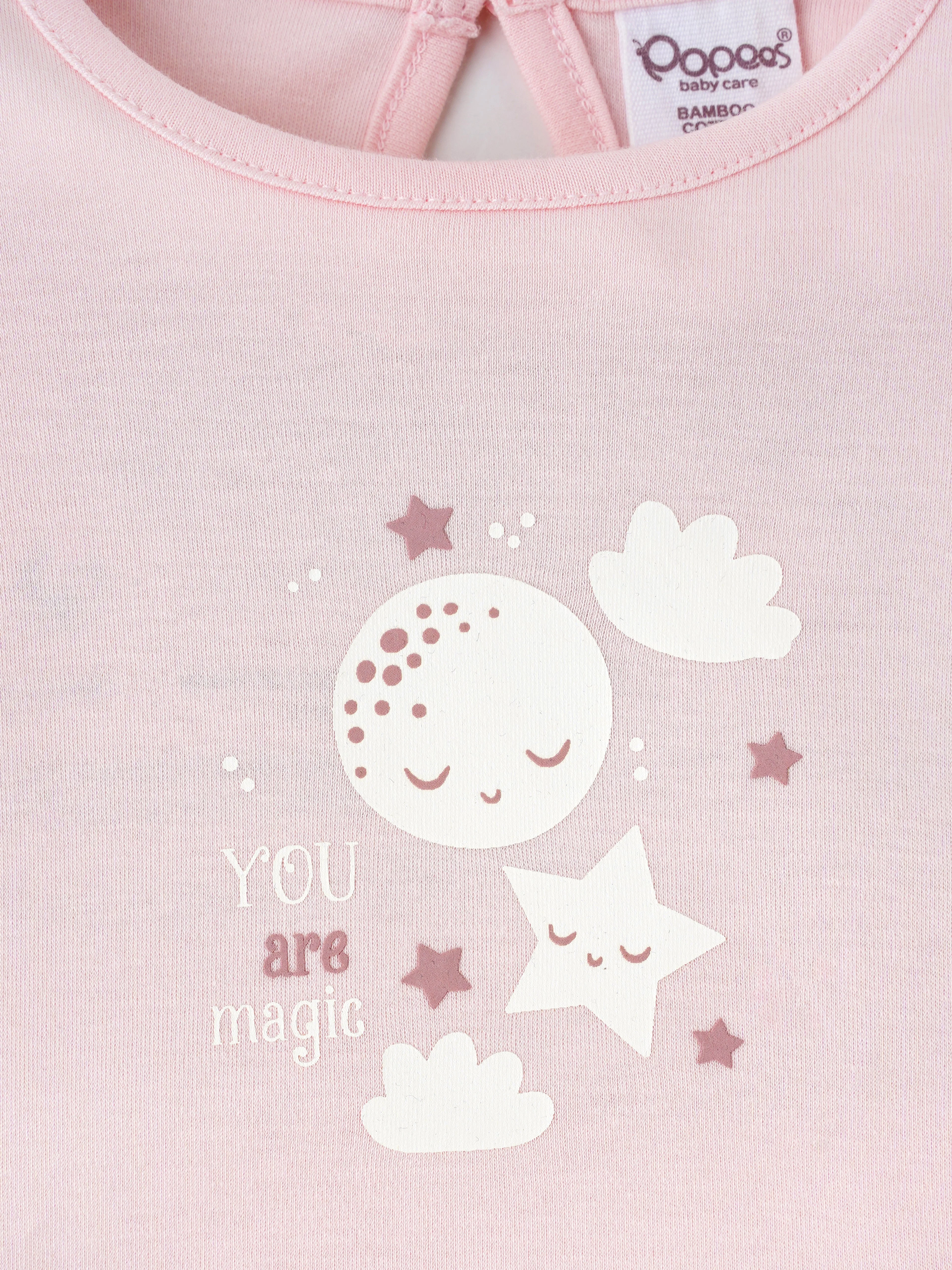 Popees Short Sleeve Back Open Co-ord Set (0-9 Months)For Girls Made of Organic Bamboo Cotton Fabric - Image 3