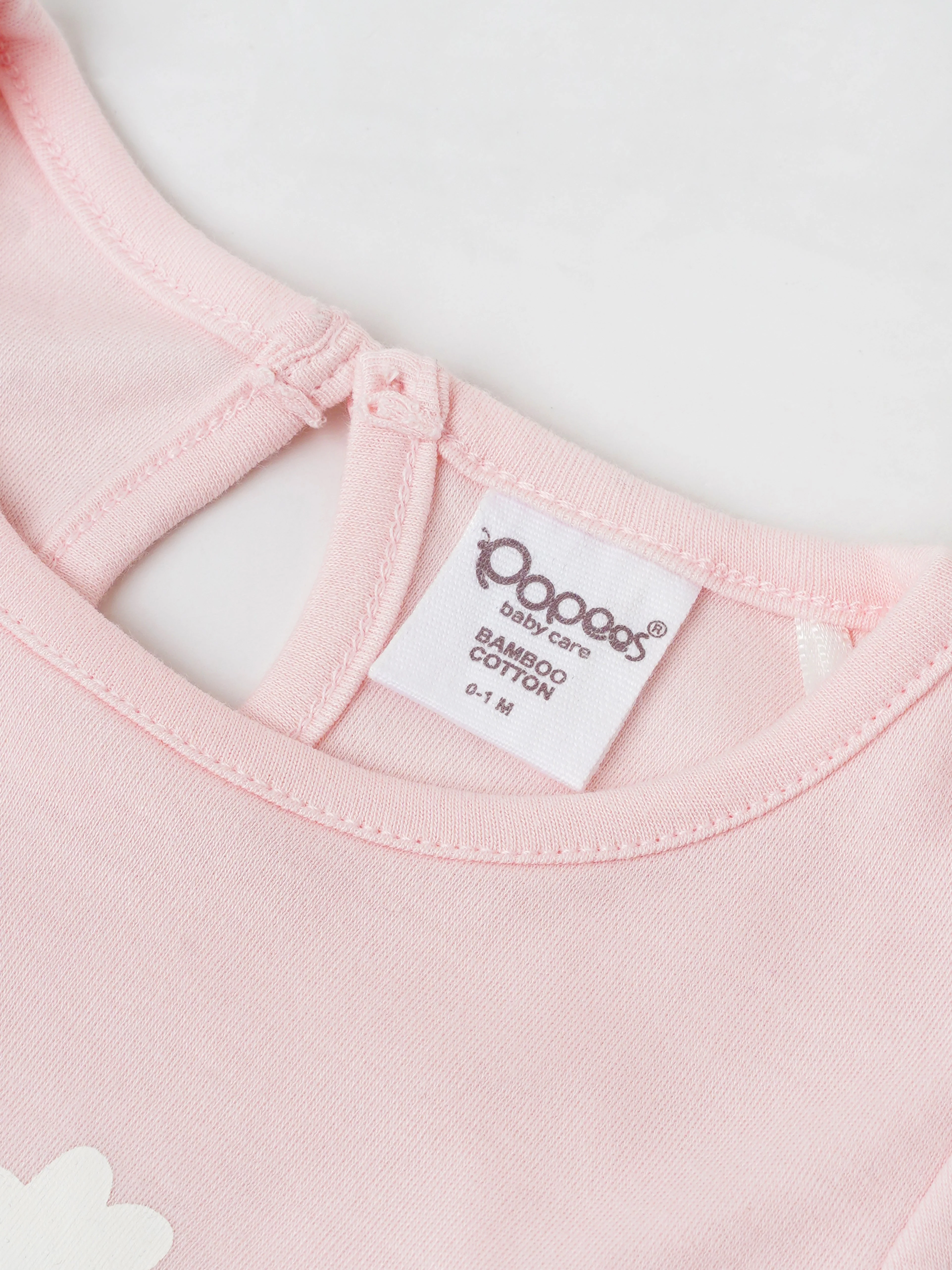 Popees Short Sleeve Back Open Co-ord Set (0-9 Months)For Girls Made of Organic Bamboo Cotton Fabric - Image 4