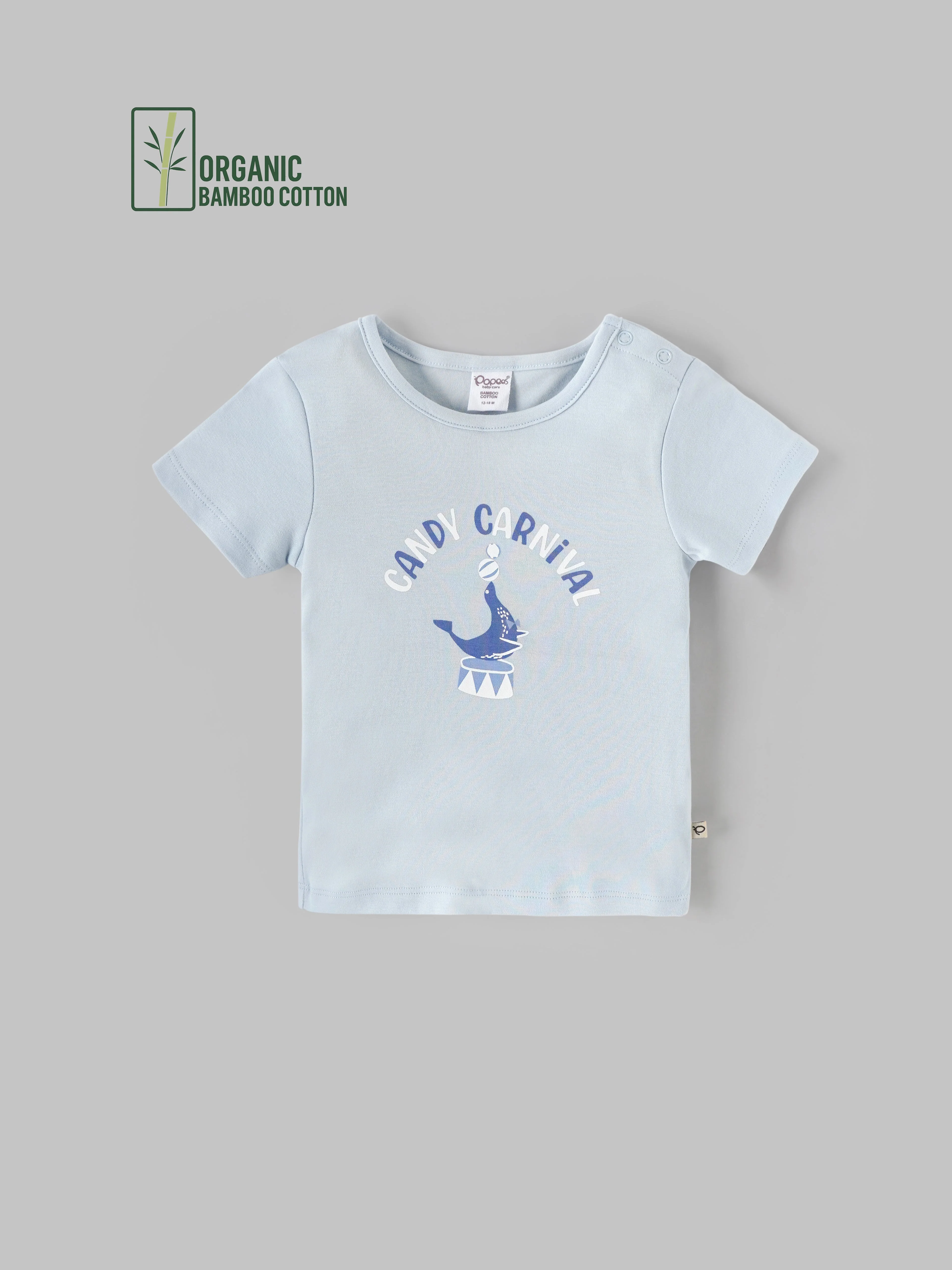 Popees Comfortable & Stylish Chest Printed Boys T-Shirt (3-24 Months) Made of Organic Bamboo Cotton Fabric