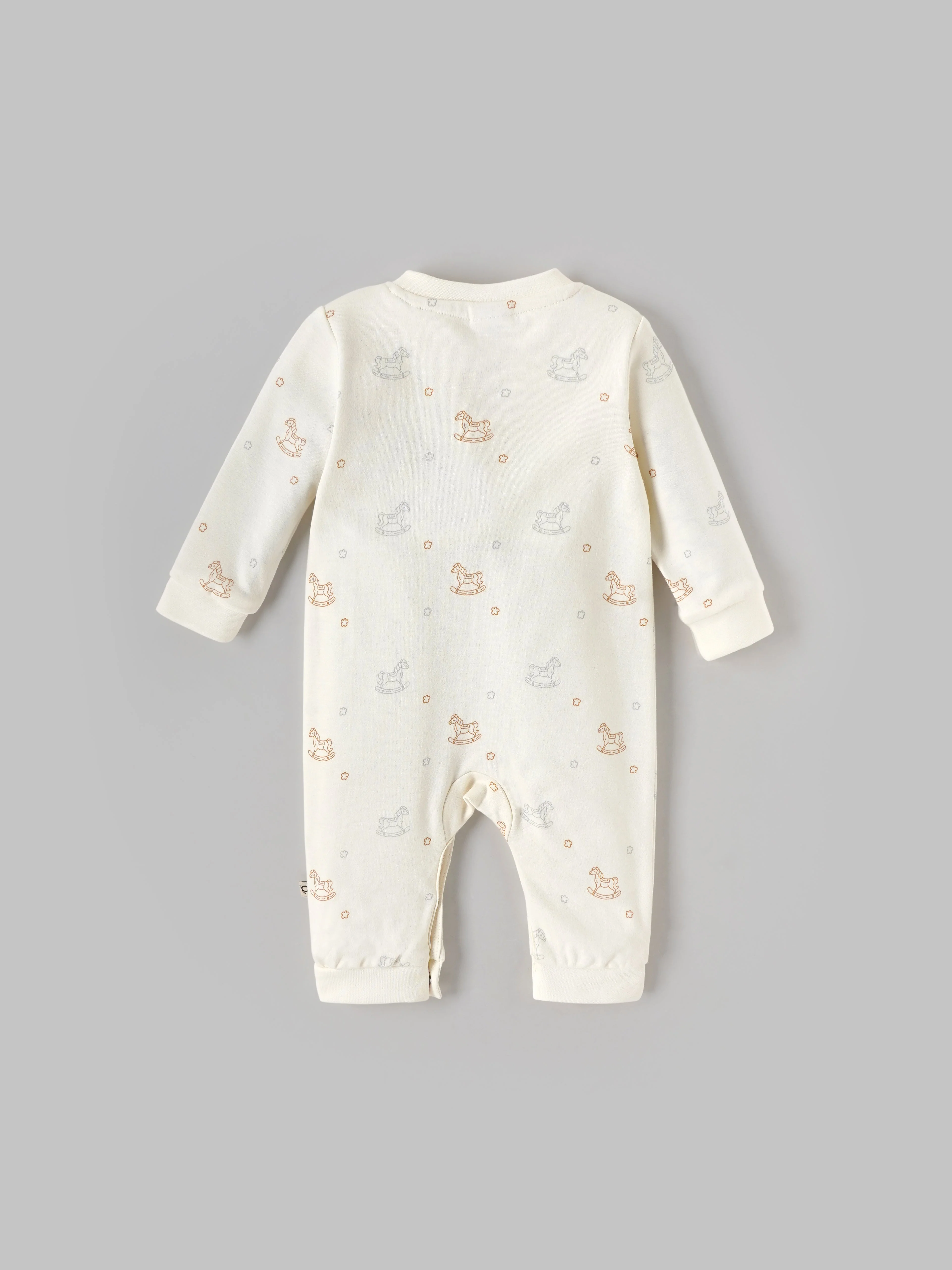 Popees Boys Full-Sleeve Front Open Romper (0-6 Months) Made of Organic Bamboo Cotton Fabric - Image 2
