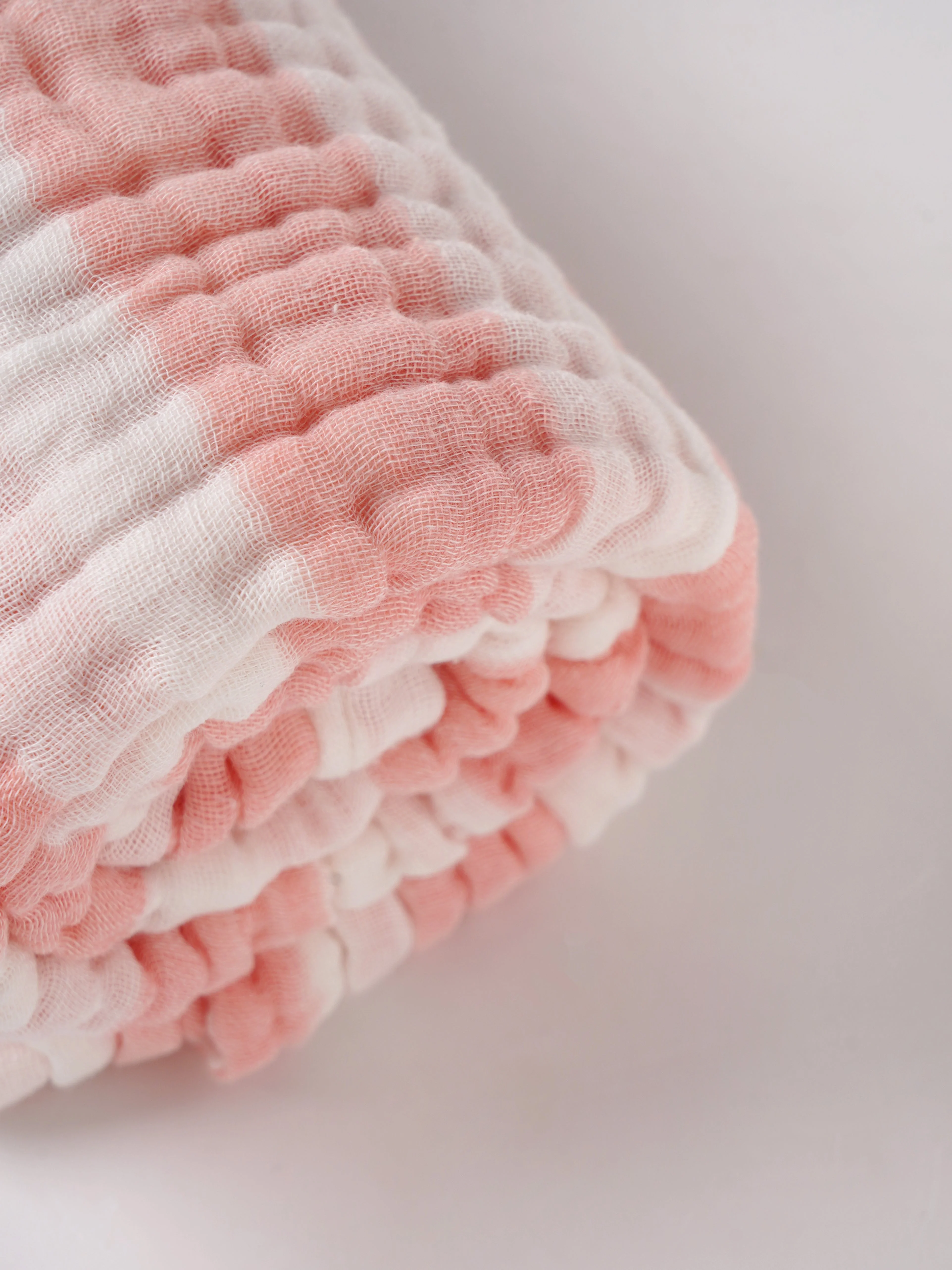Popees Premium Combed Cotton Baby Bath Towel |Ultra Soft Muslin Newborn Towel, Absorbent & Breathable Peach and White Baby Bath Essential - Image 2