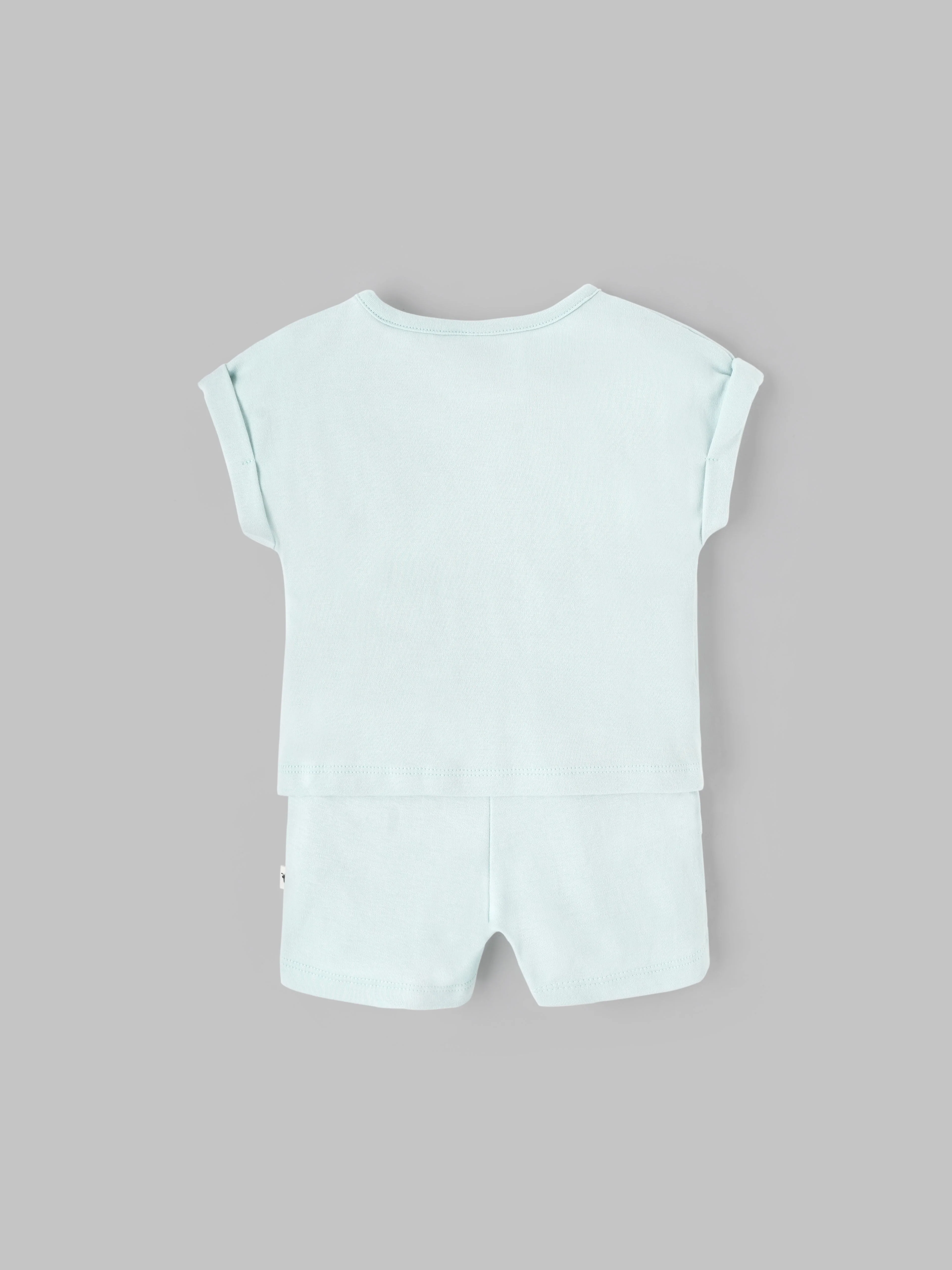 Popees Boys Half-Sleeve Shoulder Open Co-ord Set (3-24 Months) Made of Organic Bamboo Cotton Fabric - Image 2