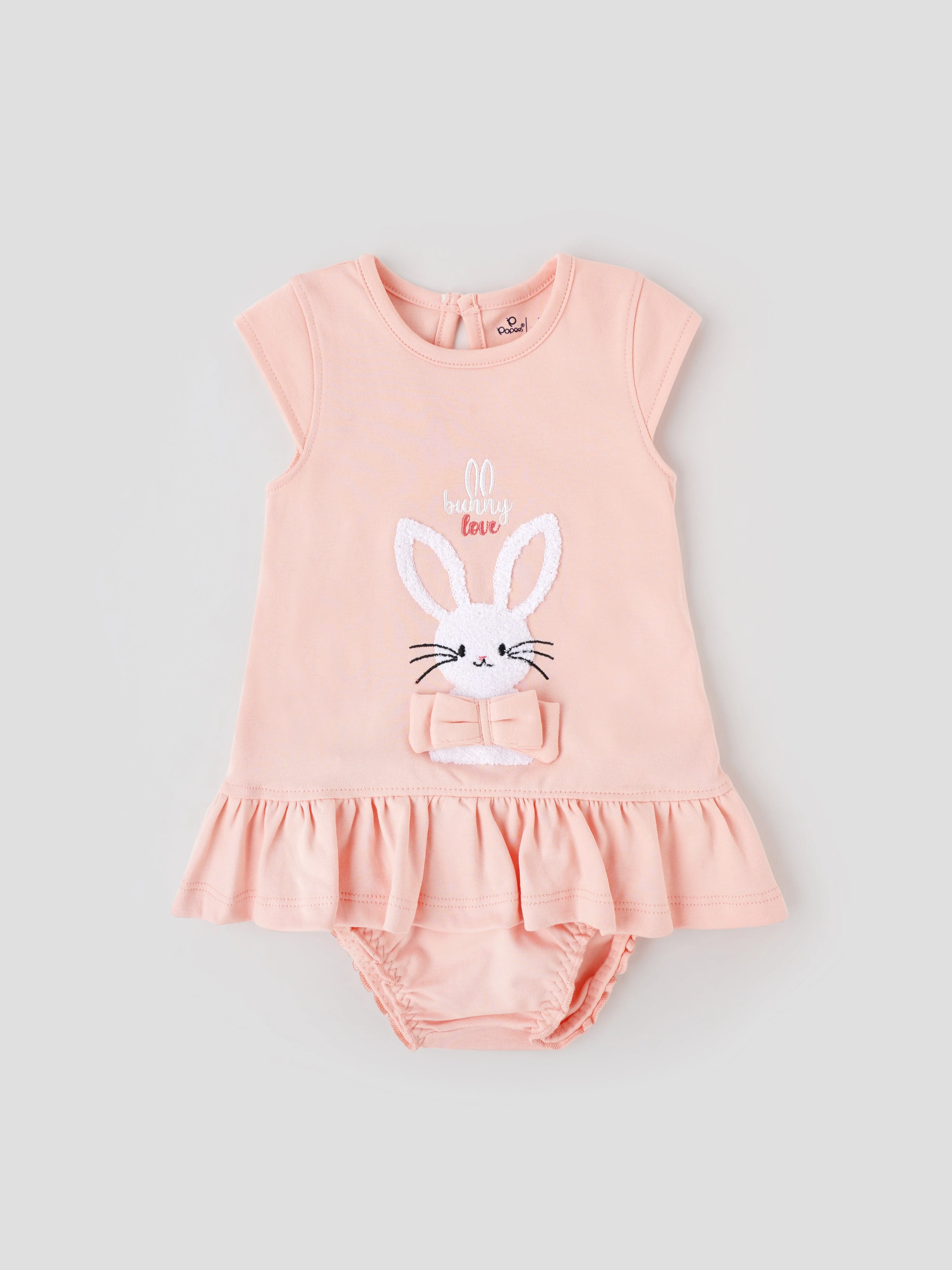 Popees Cute Bunny Design Cotton Dress (3–18 Months) for Baby Girls
