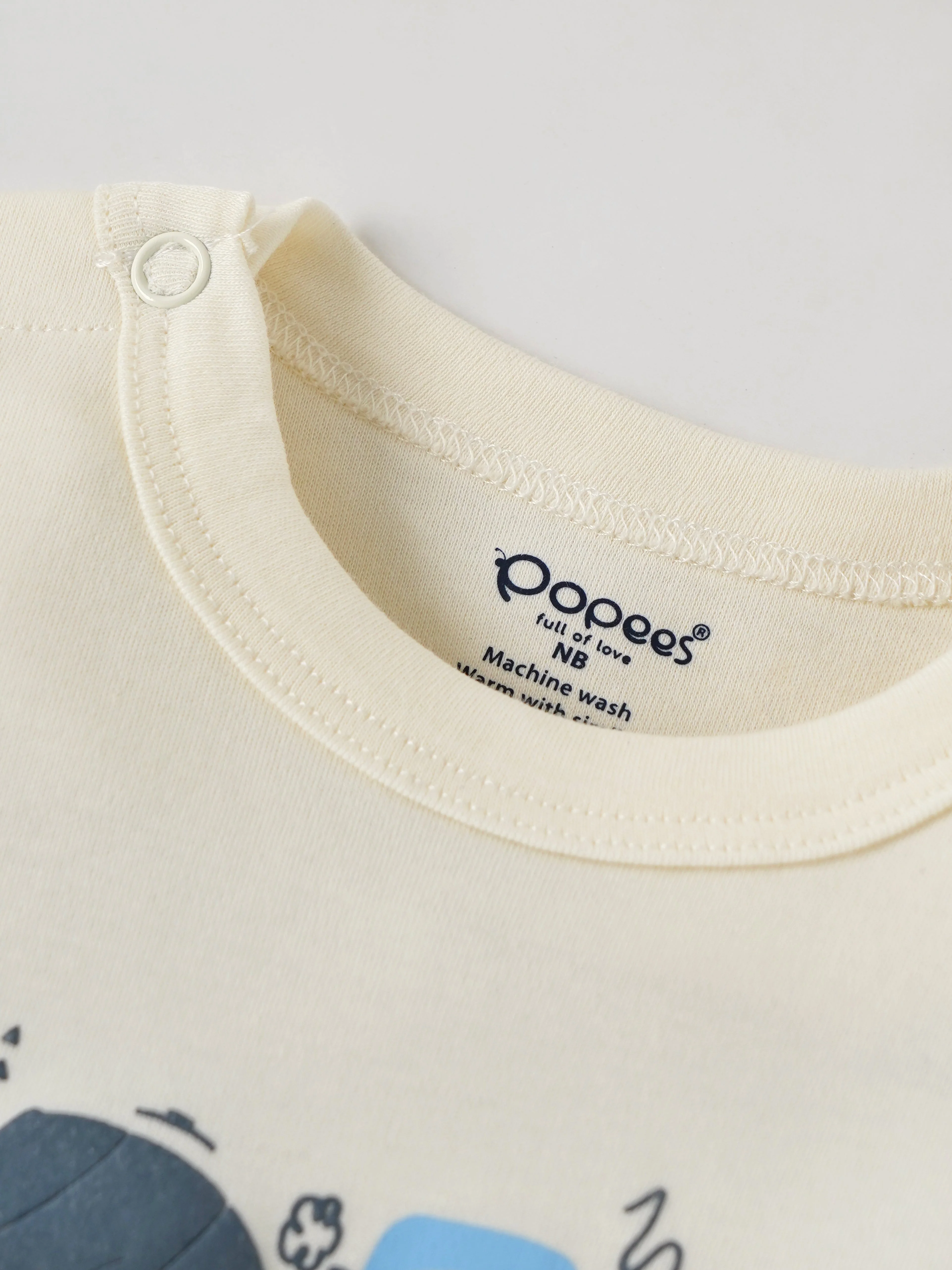 Popees Full-Sleeve Front Open Chest Printed Sleepsuit (0–6 Months) for New Boys - Image 3
