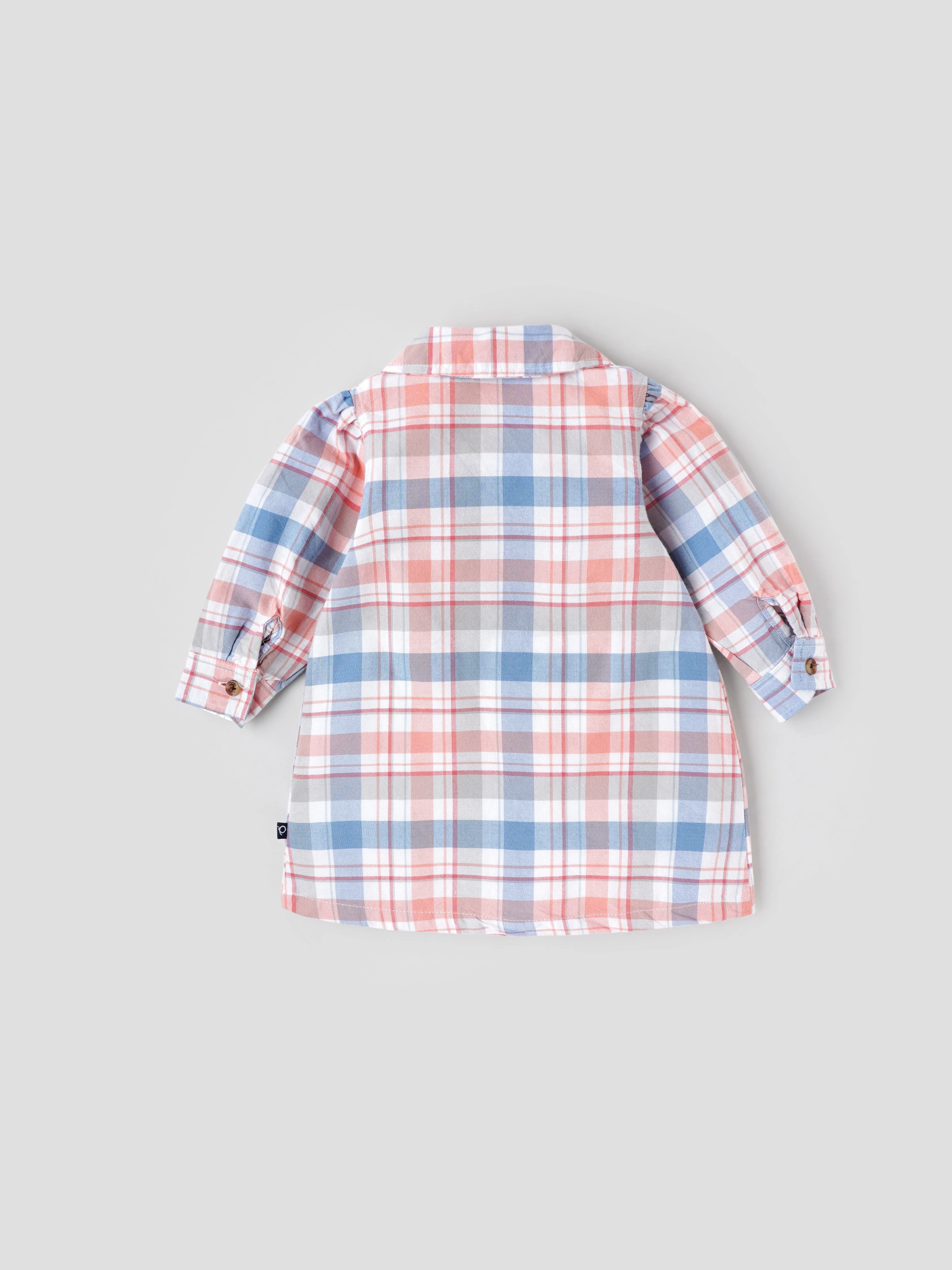Popees Stylish & Comfy Long-Sleeve Shirt Dress in Soft Cotton Flannel(3-36 Months)for Baby Girls - Image 2