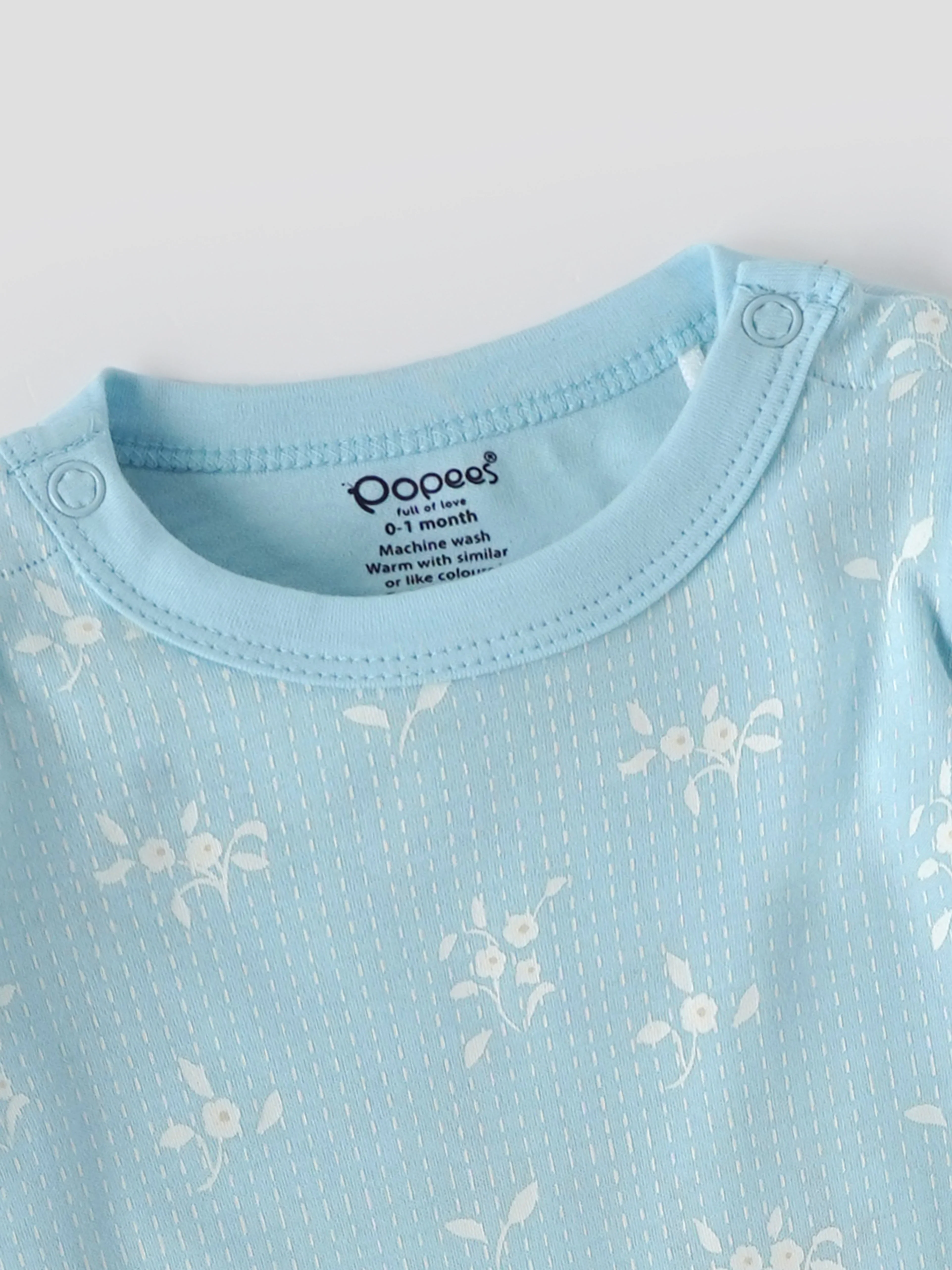 Popees Soft & Stylish All-Over Printed Full Sleeve Romper (0–6 Months) for Baby Boys - Image 3