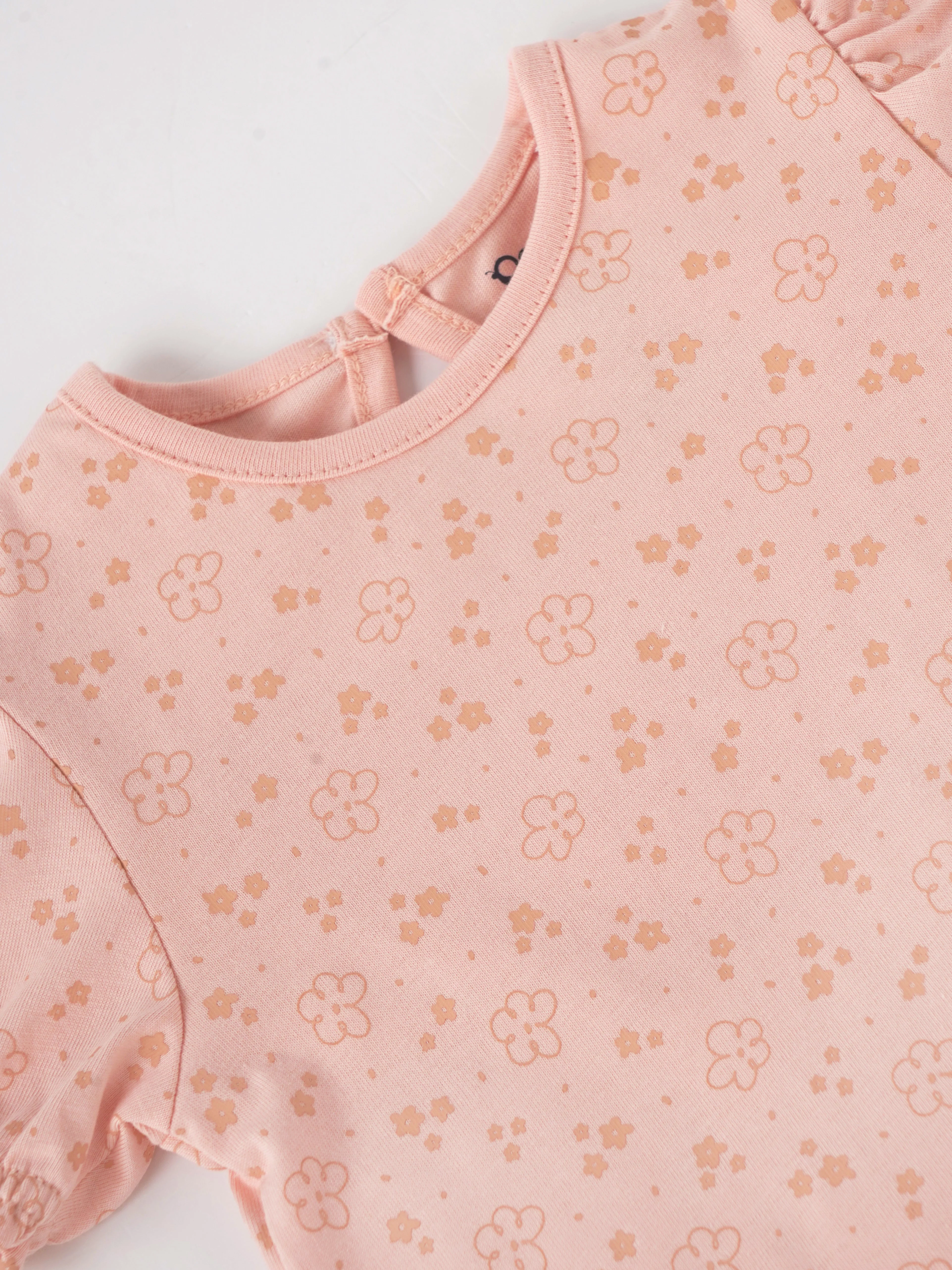 Popees Girls Cotton Floral Printed Puff Sleeve Top|Soft Breathable Summer Casual Wear, Kids Round Neck Daily Wear Top| 1–6 Years - Image 3