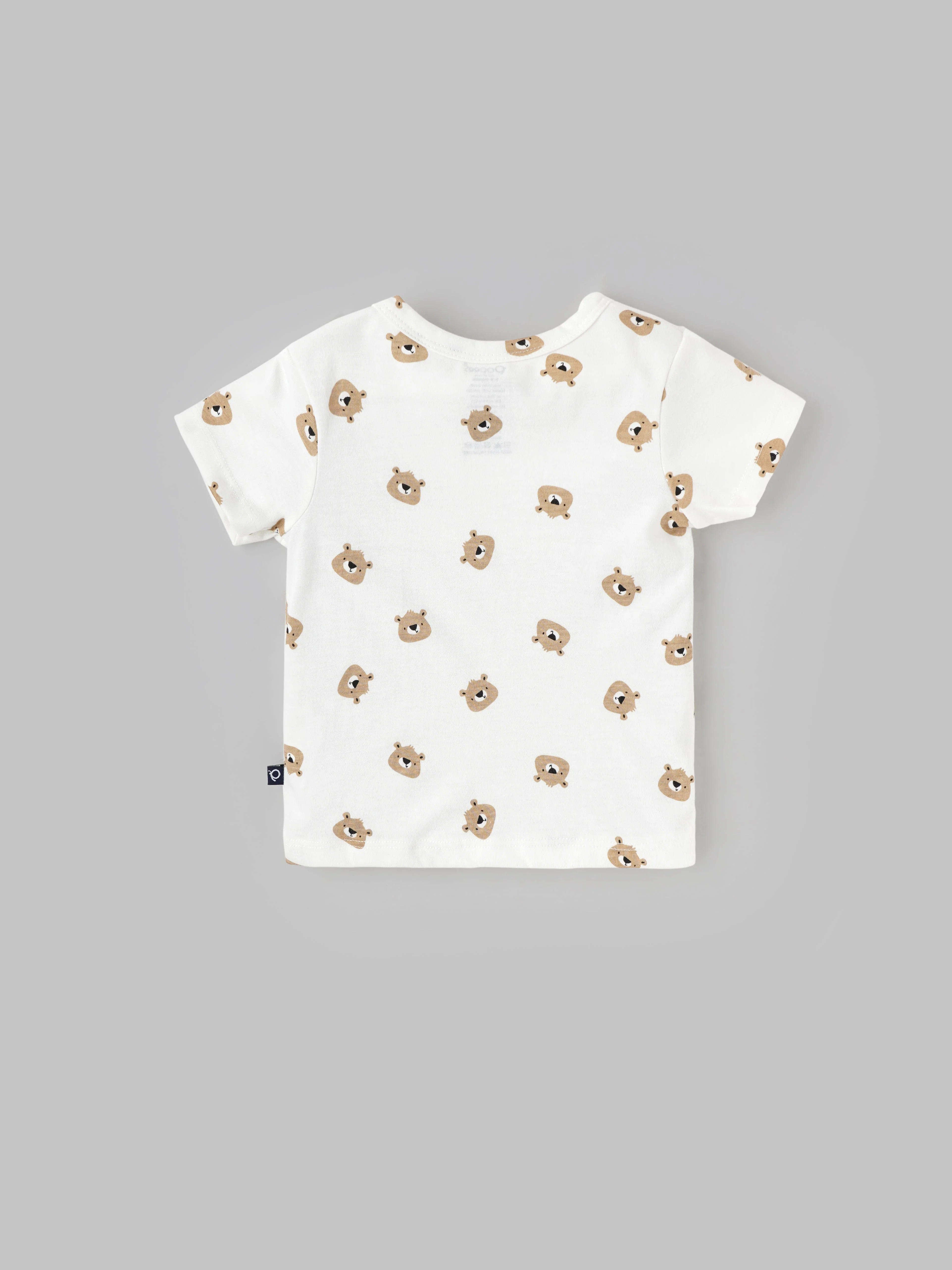 Popees Soft & Stylish Cotton T-Shirt with All-Over Bear Print(3–24 Months)for Baby Boys - Image 2