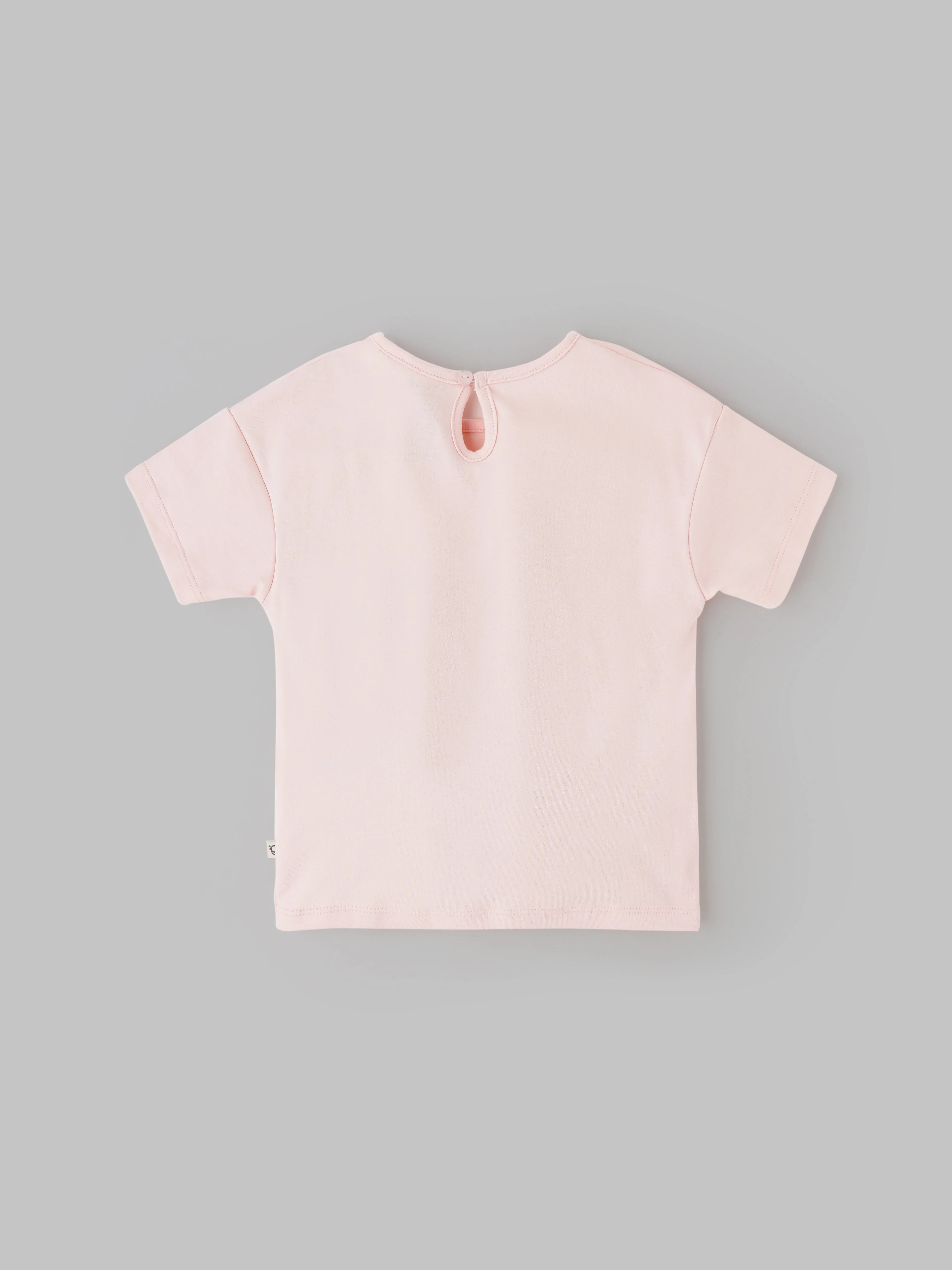 Popees Soft Pink Floral Applique Design T-Shirt Cute & Adorable Heart Design(3–36 Months) for Baby Girls - Image 2