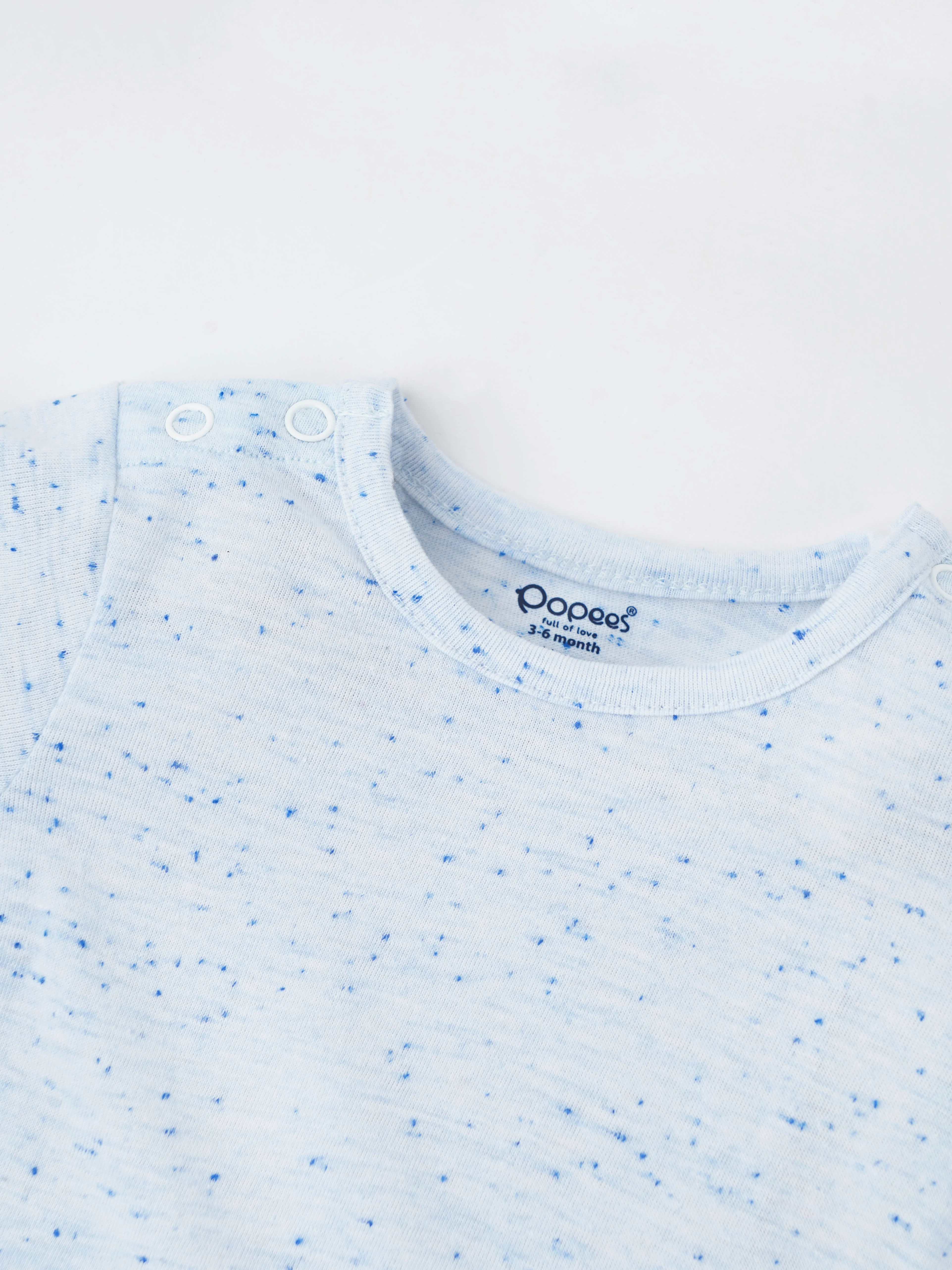 Popees Speckle Print Half Sleeve T-Shirt (0-9 Months) for Baby Boys - Image 3