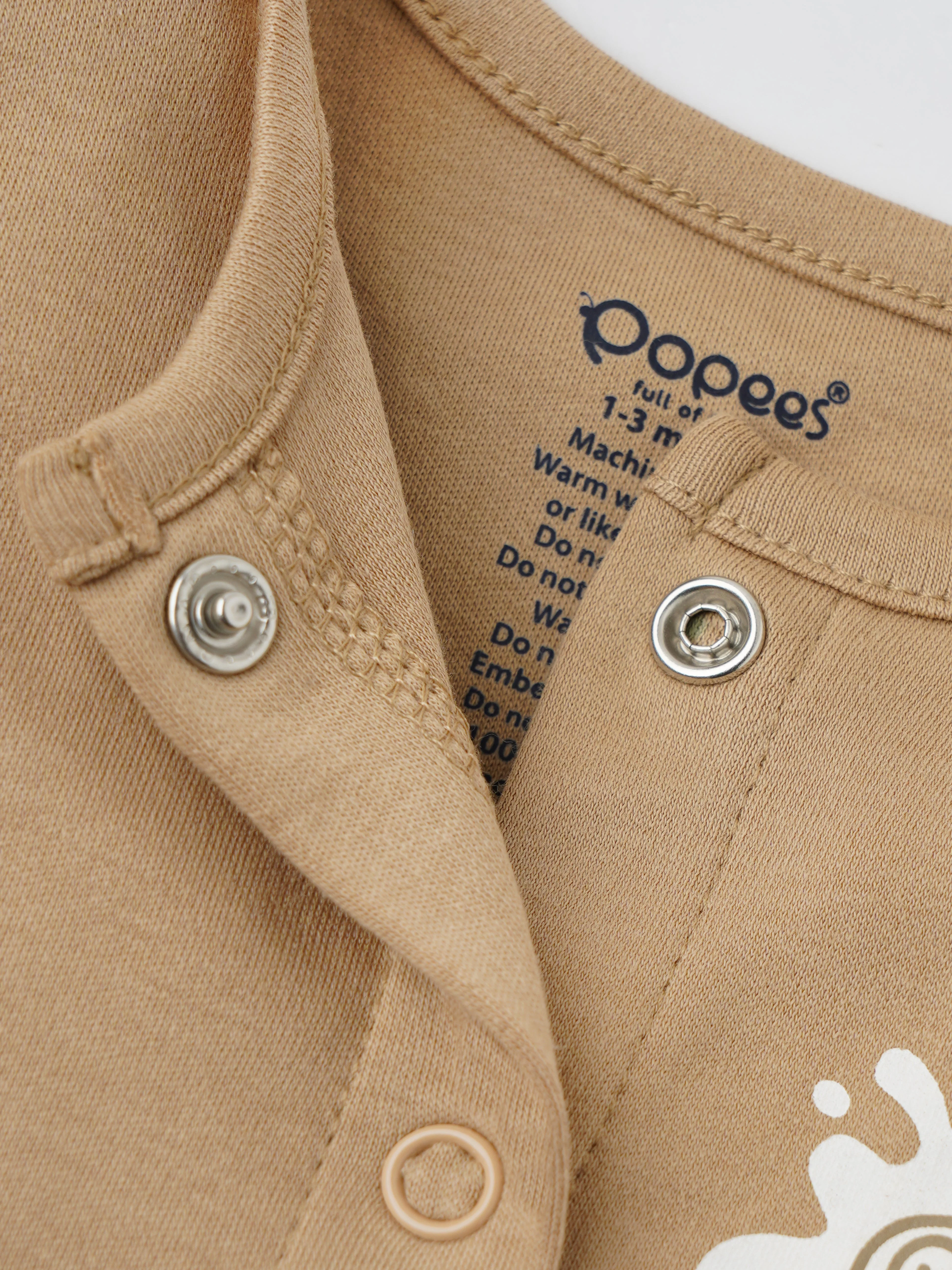 Popees Short Sleeve Front Open Jhabla Top (0–9 Months) for Baby Girls - Image 4