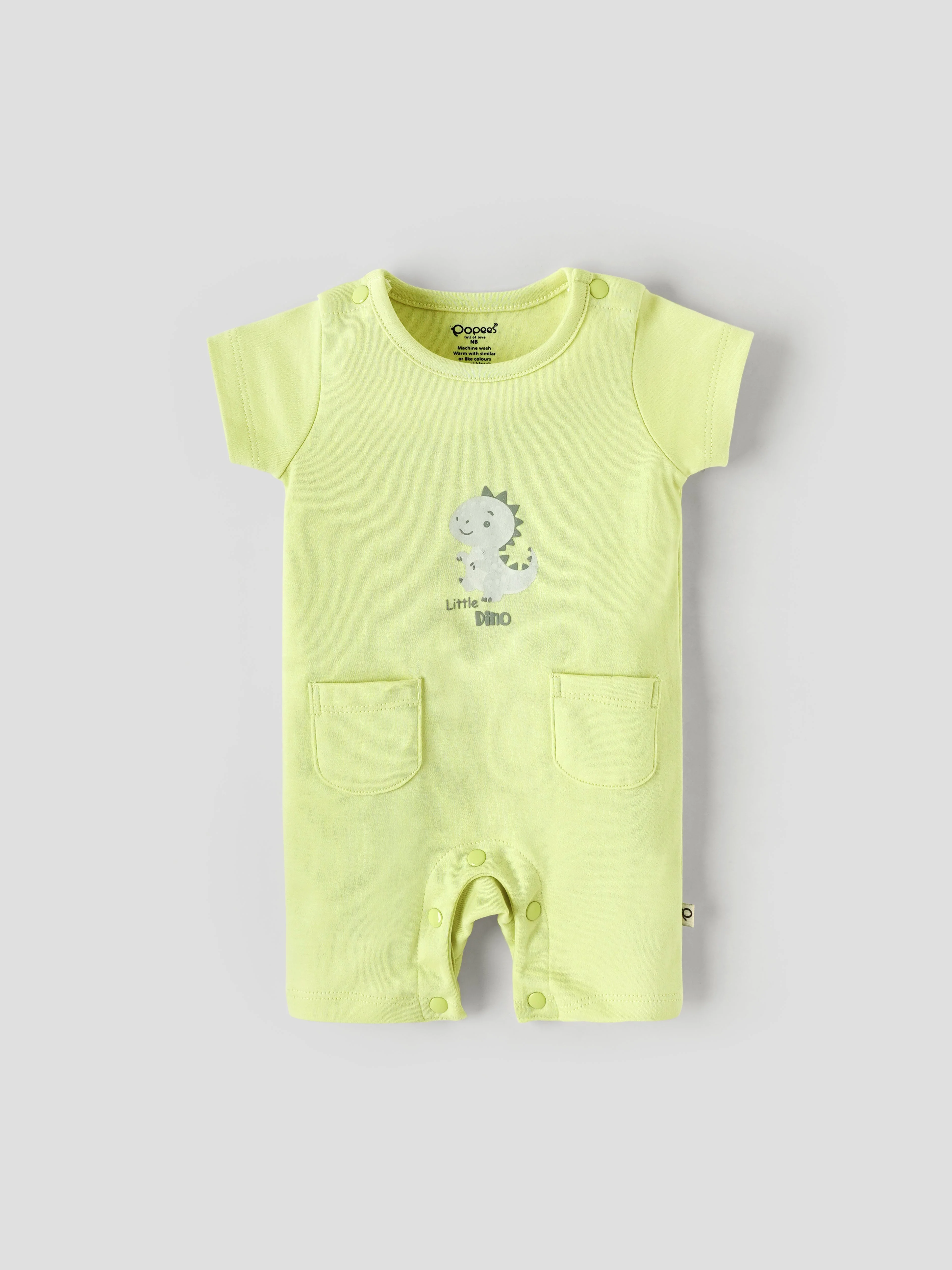 Popees Everyday Half Sleeve Chest Printed Romper(0-6 Months)for Baby Boys
