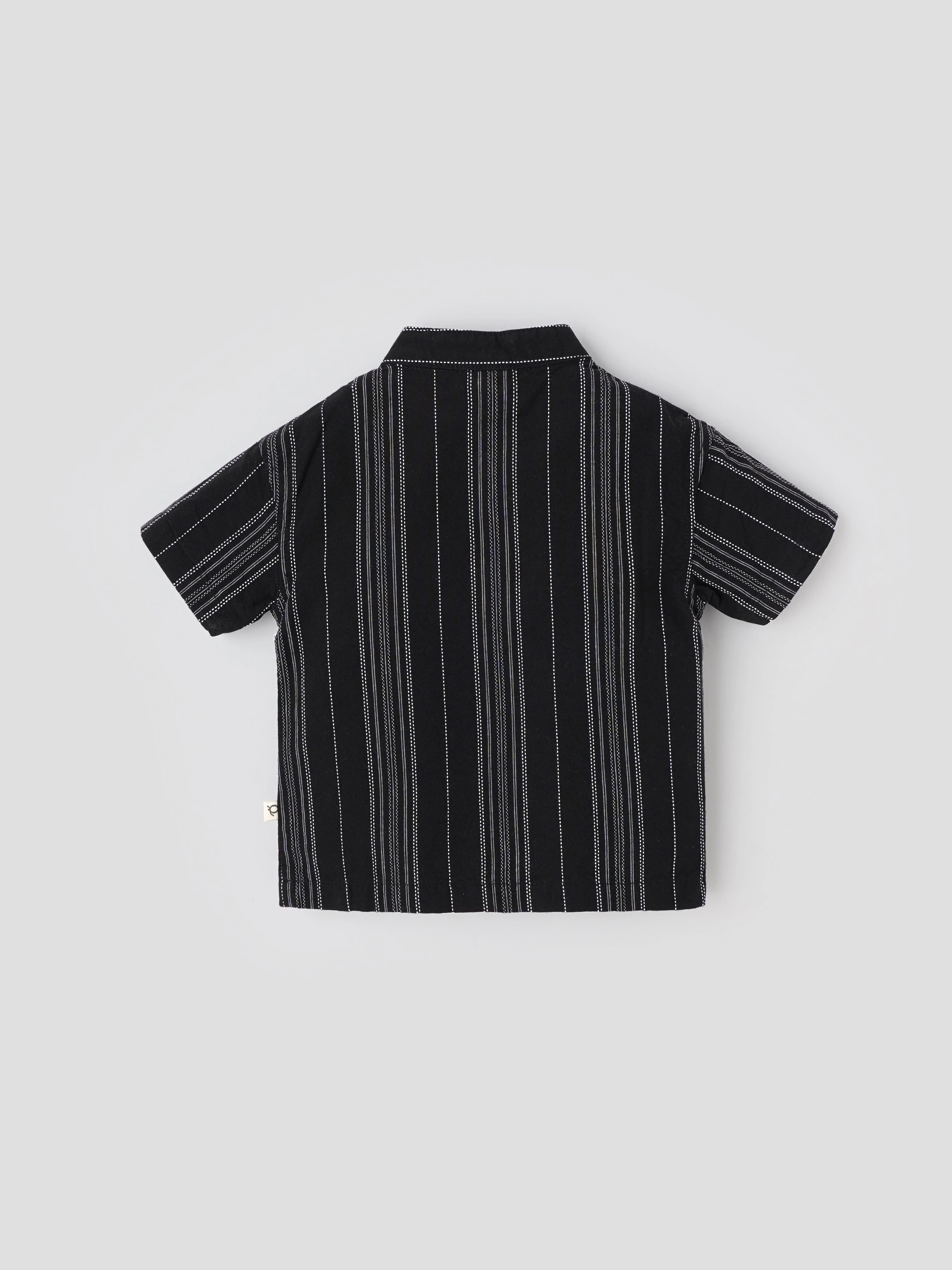 Popees Modern Black Striped Shirt Fashionable & Comfortable (3–36 Months) for Baby Boys - Image 2