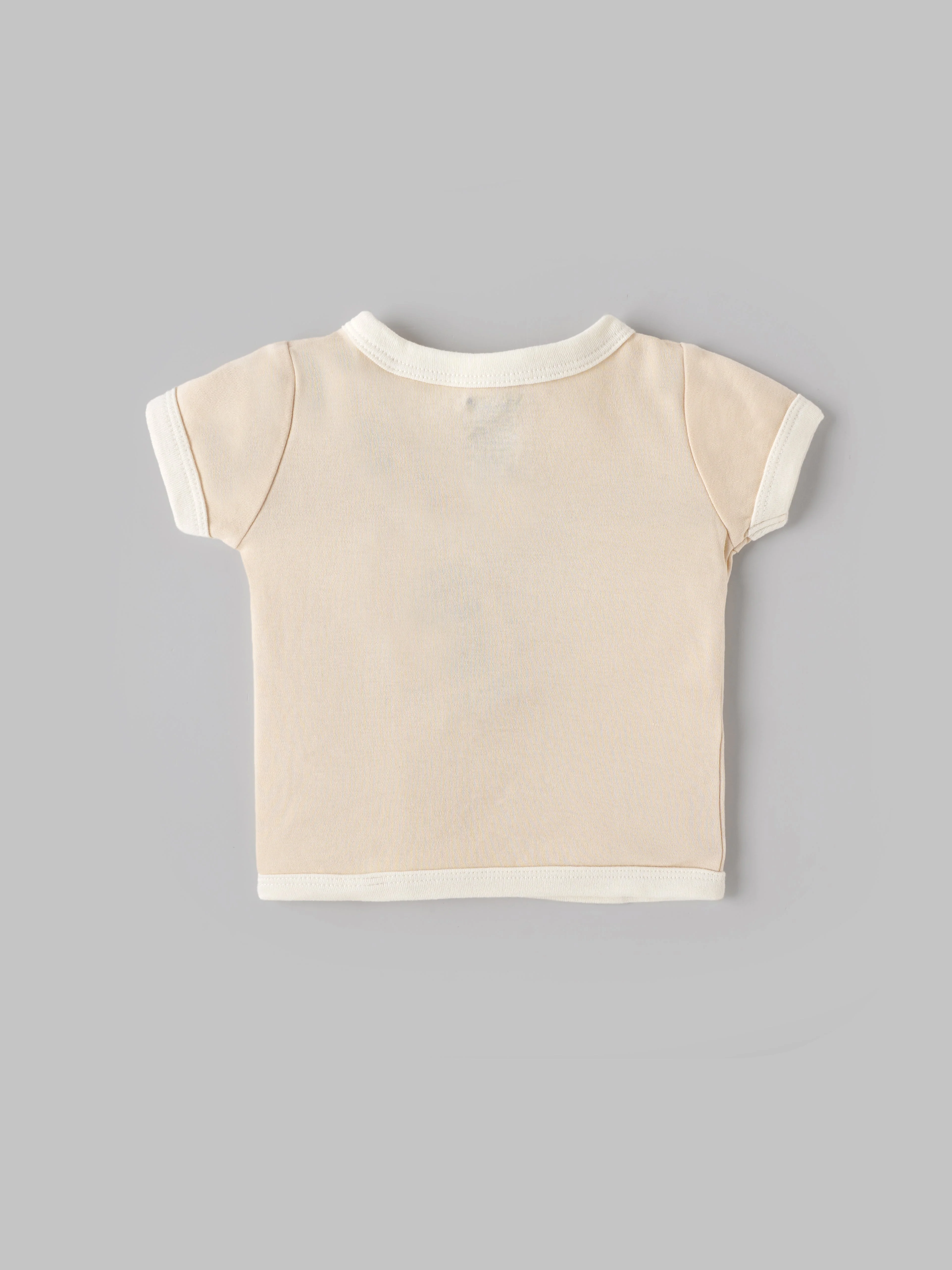 Popees Infant Unisex Cotton Wrap Top| Beige| Tiny Baby, Newborn -9 Months - Image 2