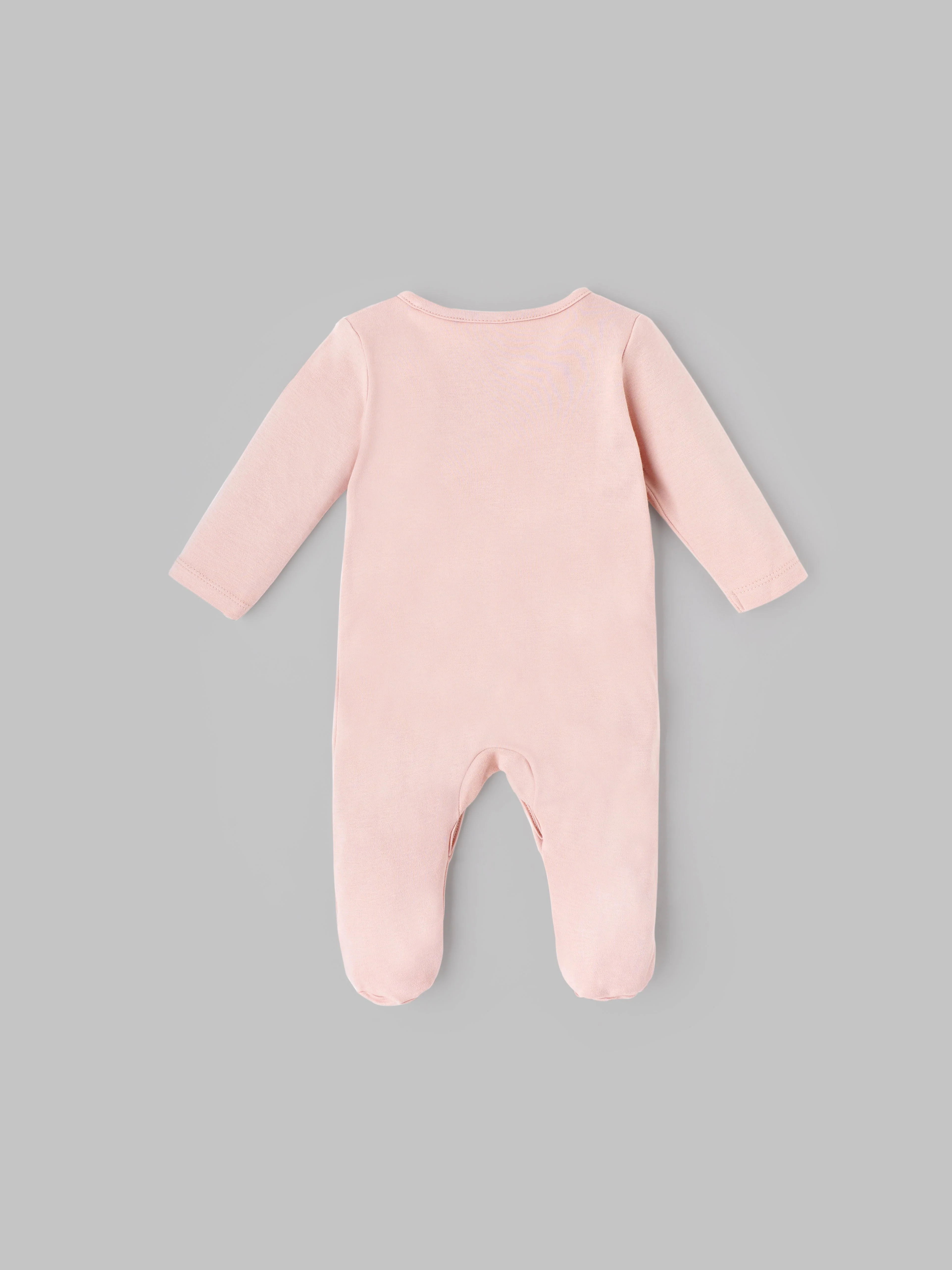 Popees Embroidered Unisex Full-Sleeve Front Open Sleepsuit (0-6 Months) Made of Organic Bamboo Cotton Fabric - Image 2