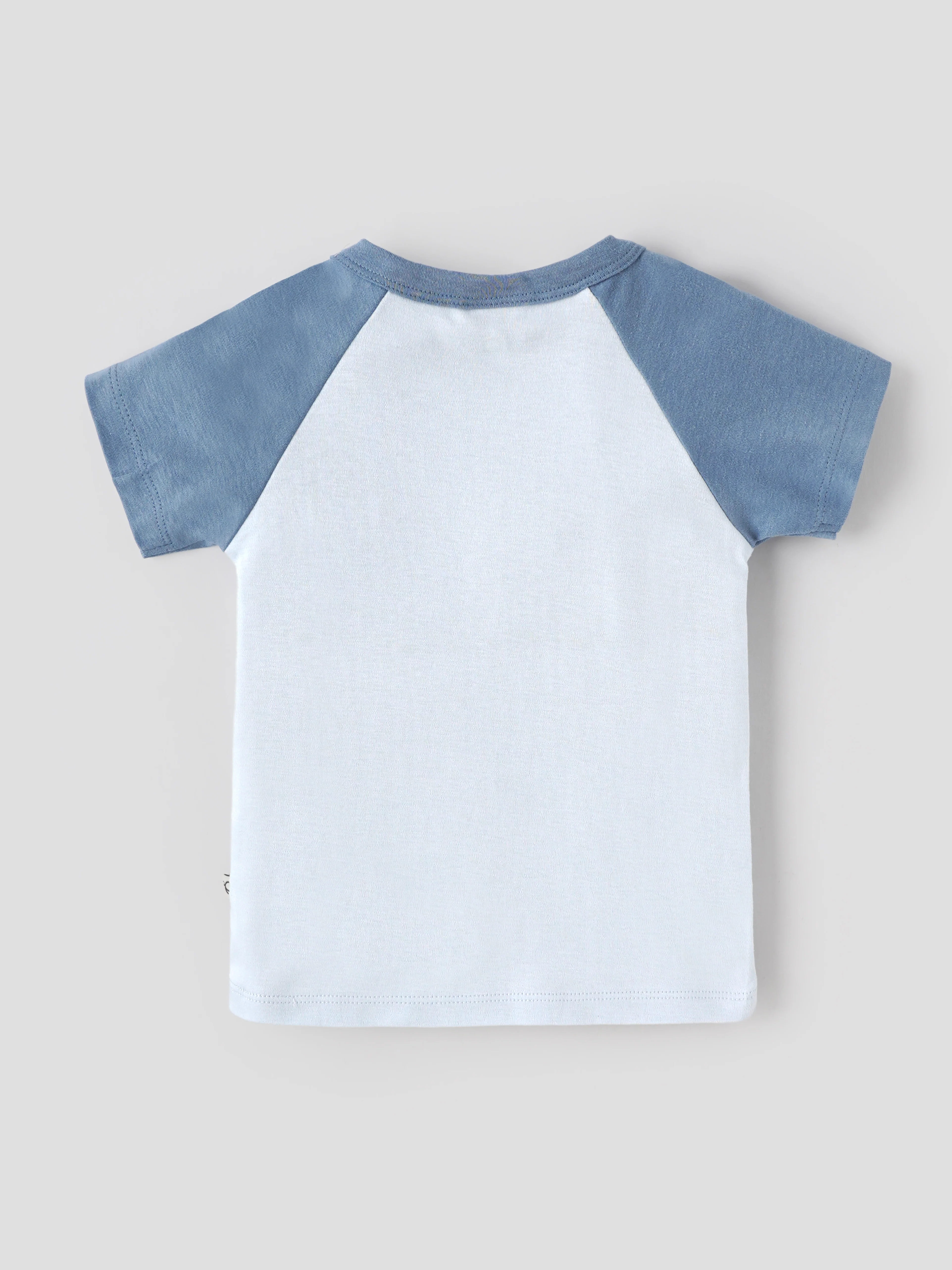 Popees Baby Organic Bamboo Cotton Printed T-Shirt | Boys | Blue & White | 3–24 Months - Image 4