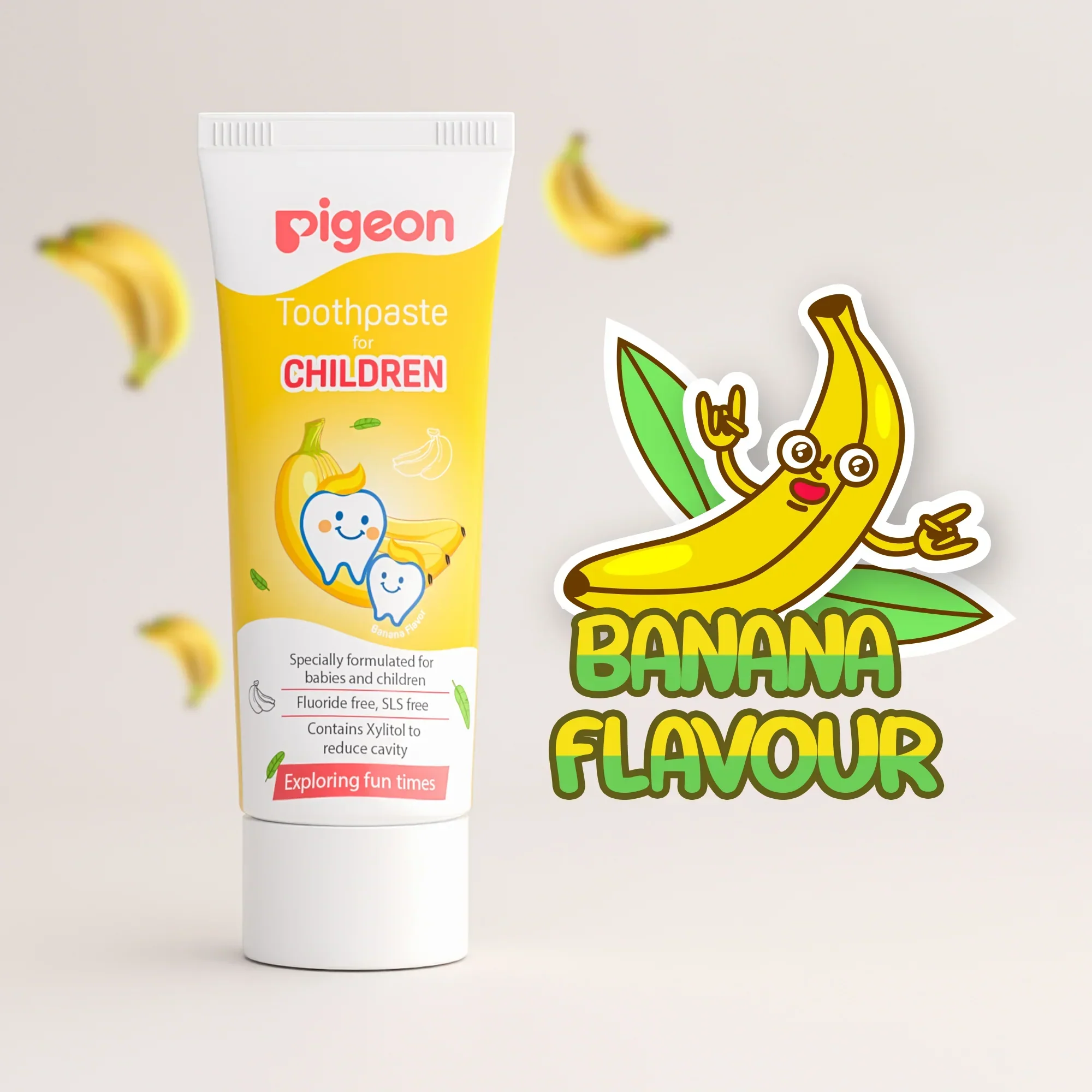Banana Toothpaste for Children ,Fluoride-Free & SLS-Free,Banana Flavor,Gentle Care with Xylitol , Safe for Babies & Kids - Image 2